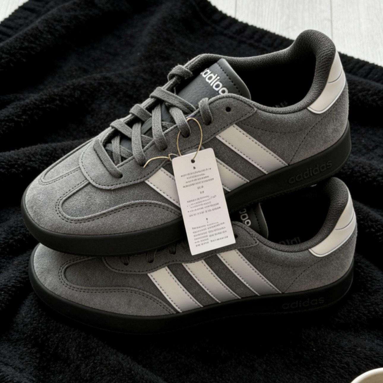 ADIDAS BARREDA 深灰 高級感 麂皮 黑底 德訓鞋 板鞋 愛迪達 KH6999