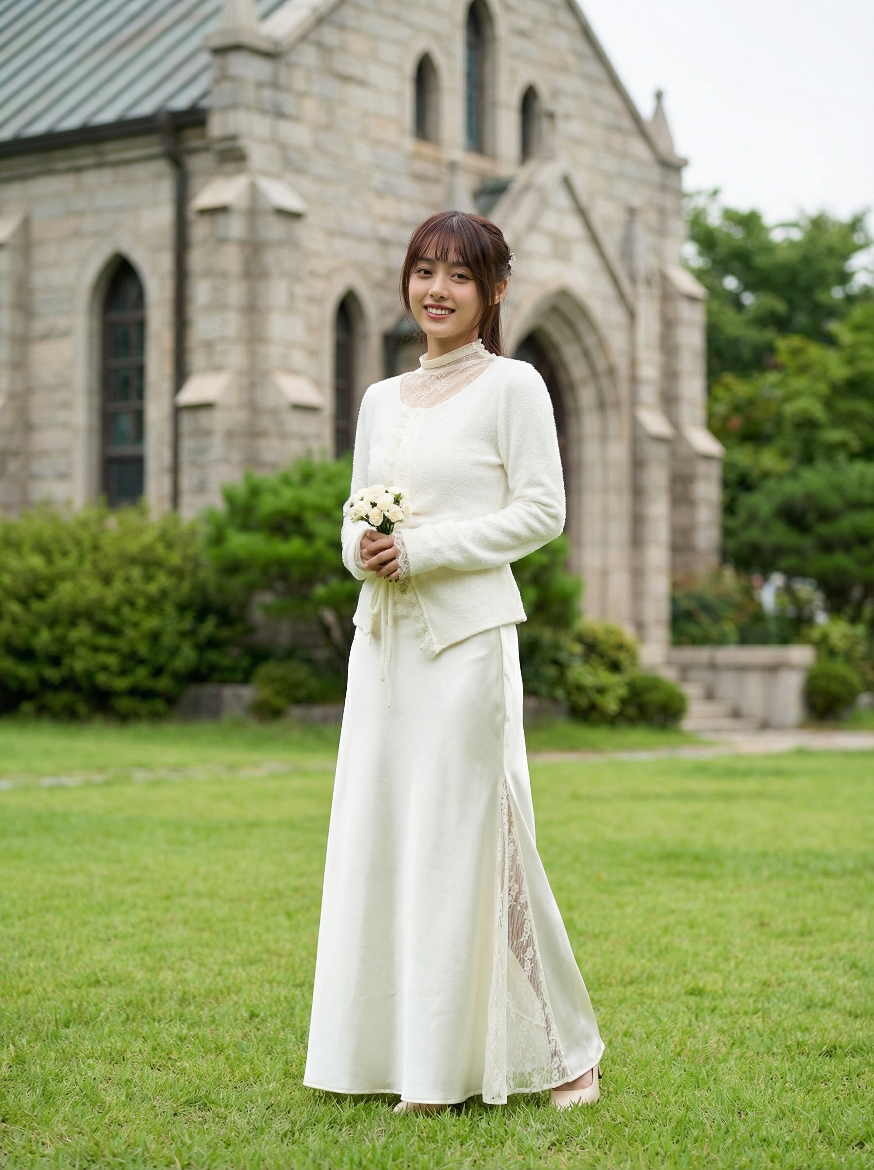 蕾紗綁結柔絨造型上衣