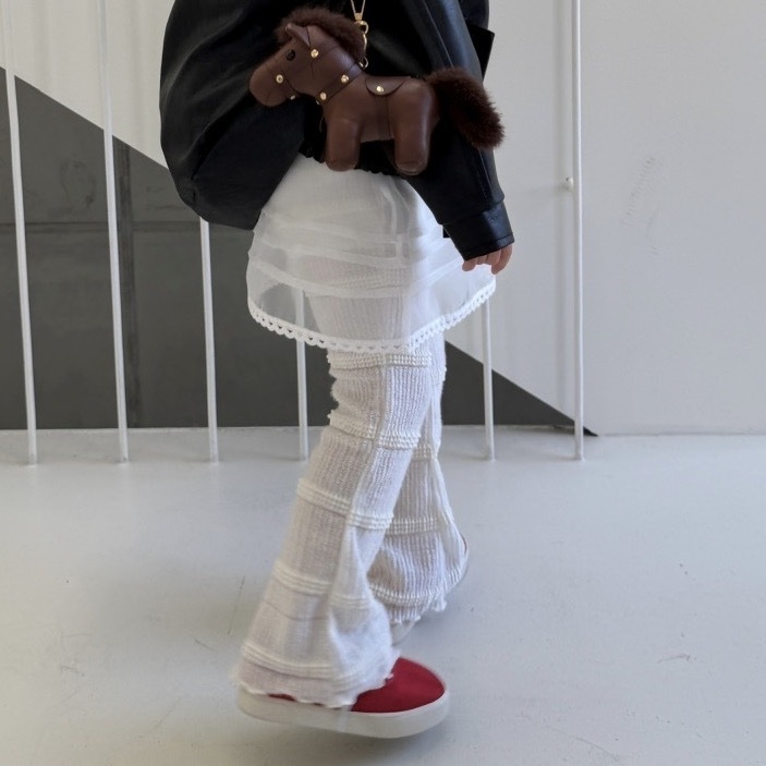 Ellymolly 陽光蕾絲喇叭褲 / 2色