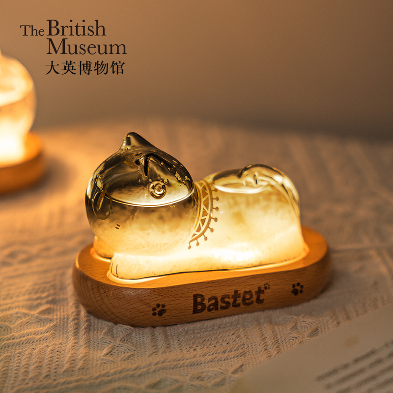 大英博物館｜安德森貓和她的朋友們系列｜趴趴貓風暴瓶擺件-黑色