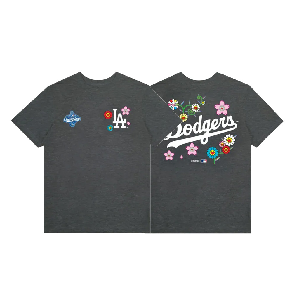 村上隆 x 洛杉磯道奇 世界大賽冠軍 短T 炭灰 聯名 MUAN3Q-CH