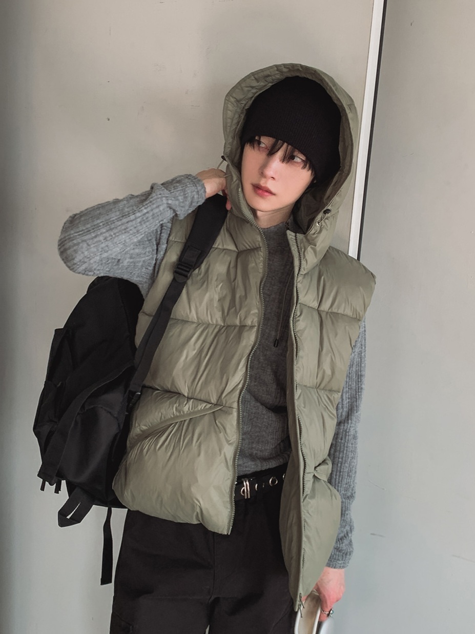 連帽羽絨背心外套