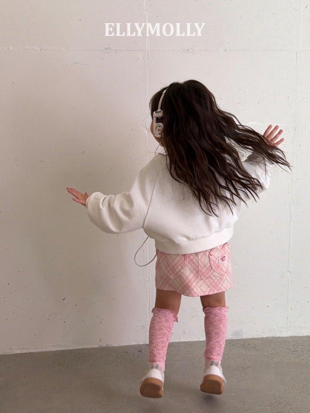 Ellymolly 愛心口袋斜紋格紋褲裙 / 3色