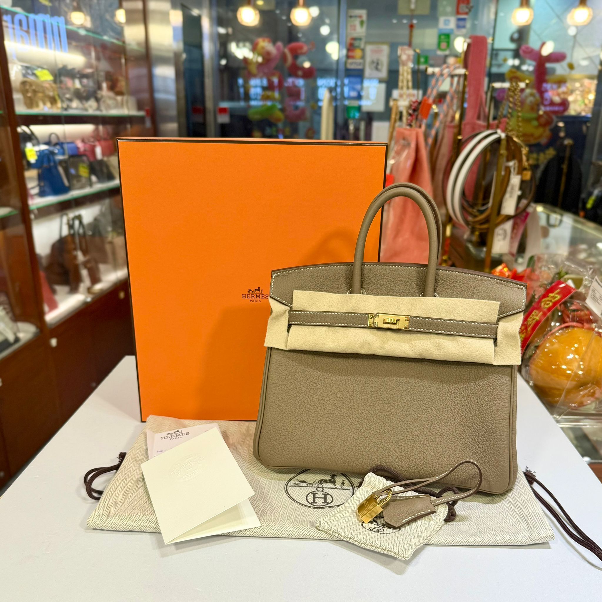 G刻!!! 新鮮單~全新BIRKIN 25,ETOUPE TOGO,GHW 大象灰金扣 #B25 #鉑金包, #BRAND NEW #香榭站正品