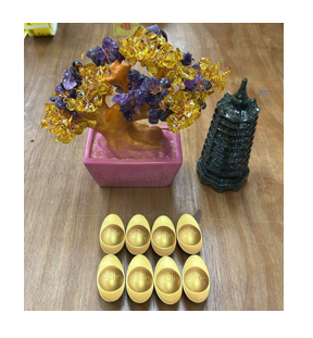 0225YKT31-碧霞師傅YKT—前途光明套餐— [8粒黑財神旺財金元寶] + [文殊菩薩星輝塔(1件)] + [紫耀開運樹(1棵)] - [卓娜直播間專屬優惠Package] (B2)