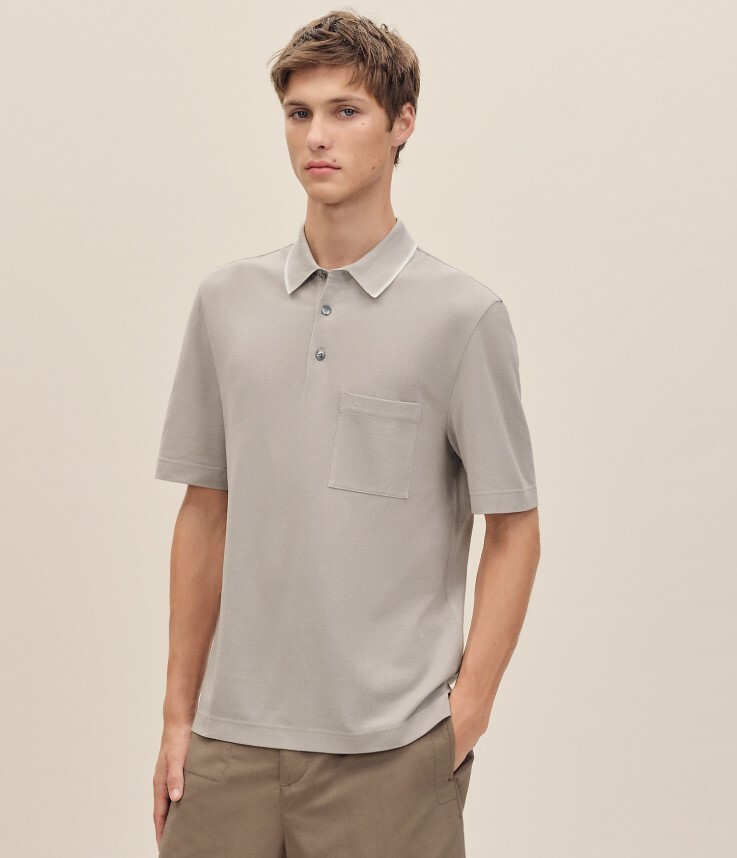 全新HERMES 短袖polo恤,SM碼, H657815,MASTIC COLOR,100% 棉#BRAND NEW #香榭站正品