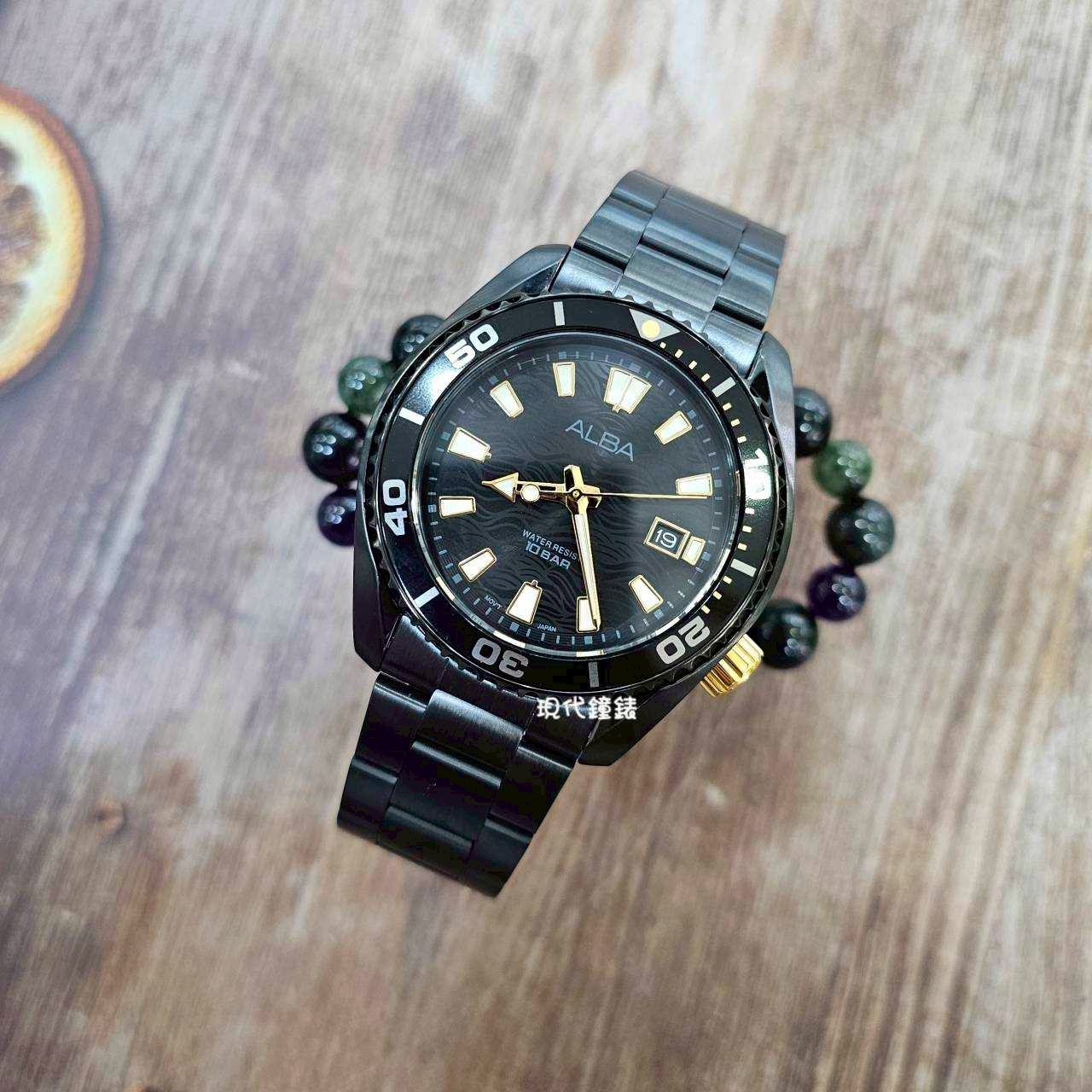 【ALBA 雅柏】黑浪潮波紋VJ42-X348SD 43mm 現代鐘錶