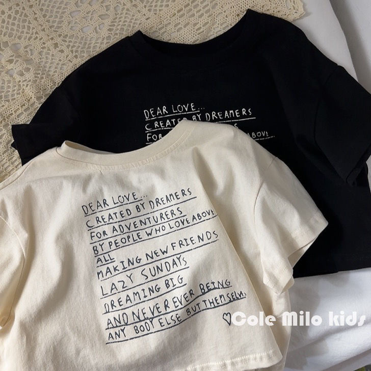任選兩件$300【H0385】簡約字母造型百搭圓領上衣(90-150)