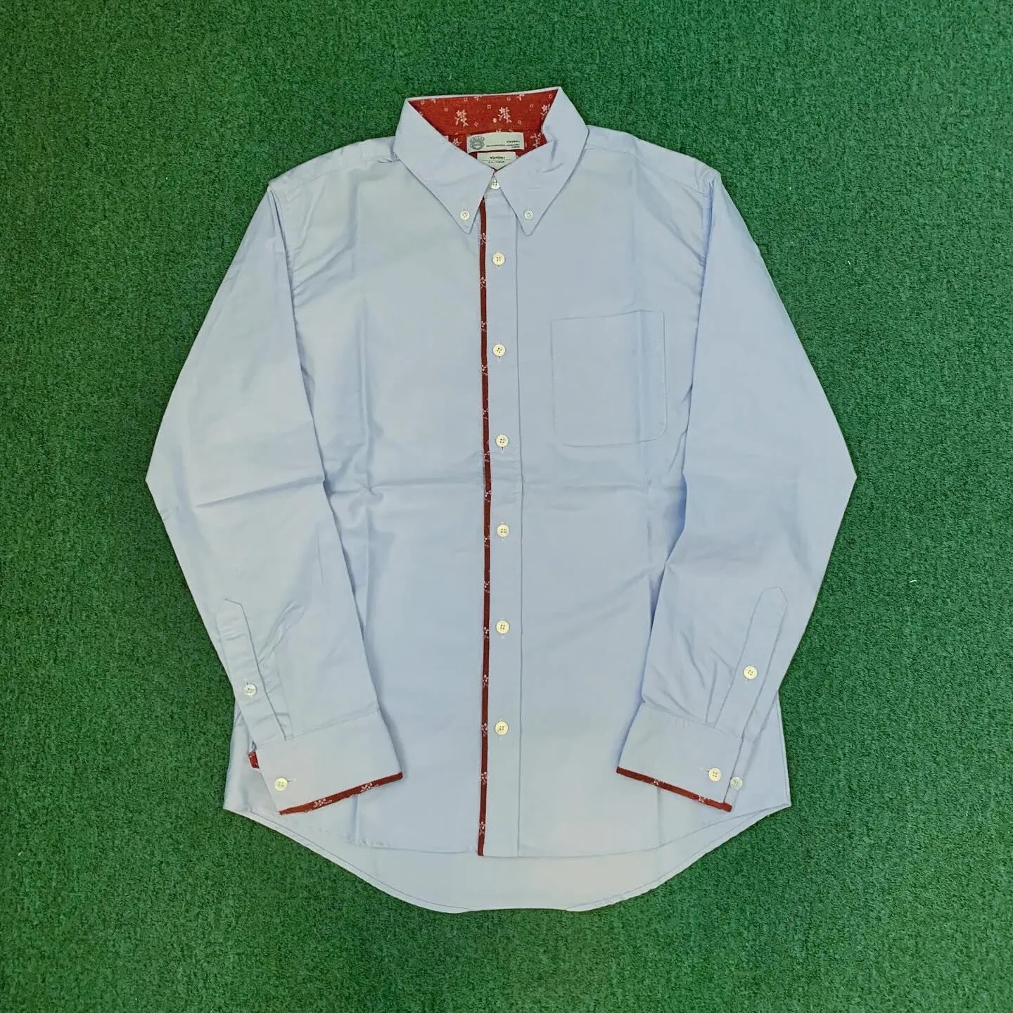 VISVIM V+V OXFORD PIZI L/S (GIZA) *RED PATTERN - LT.BLUE SIZE 1 IN STOCK NOW (現貨發售中)