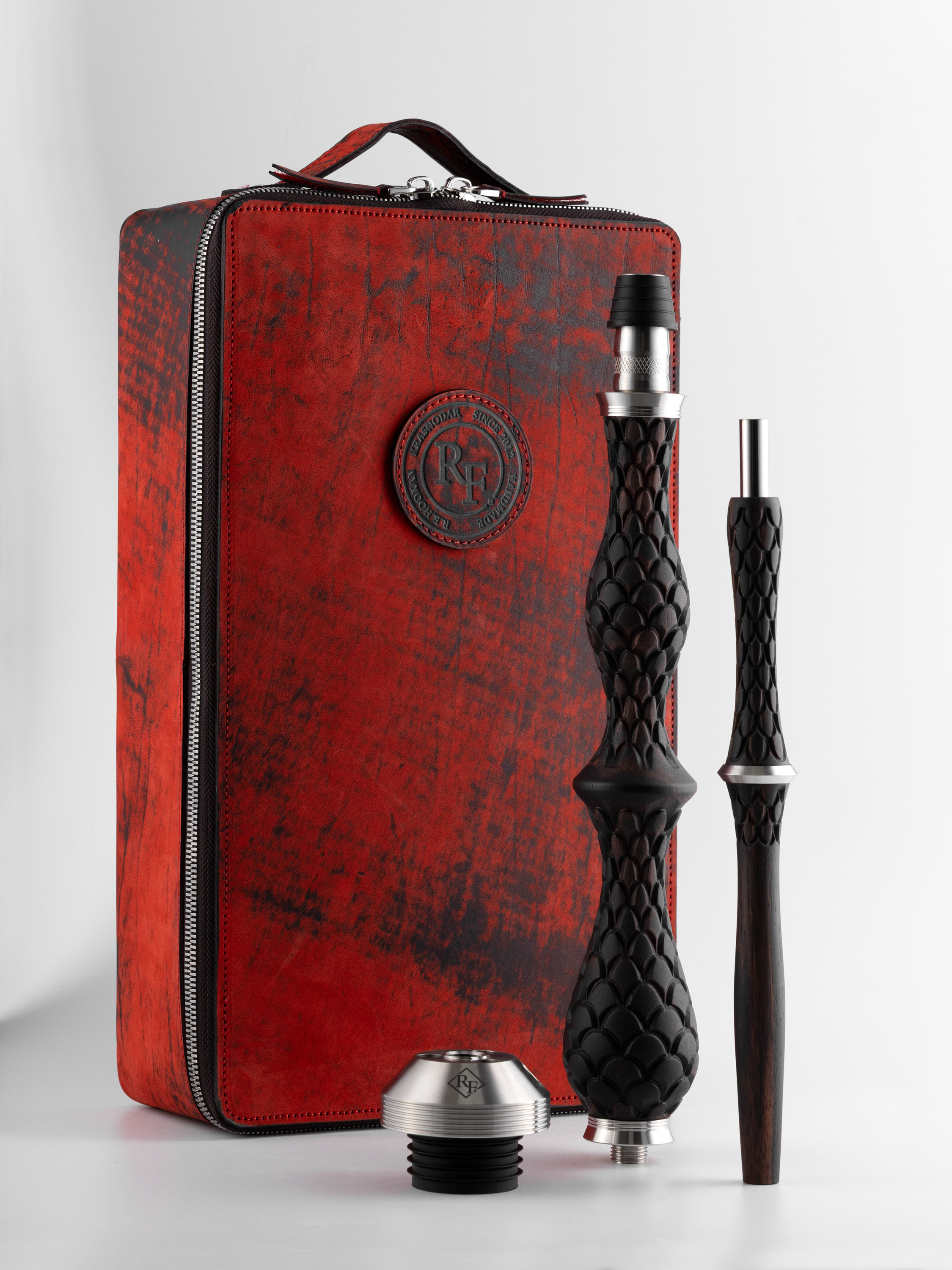 RF hookah - Ebony Macassar - red