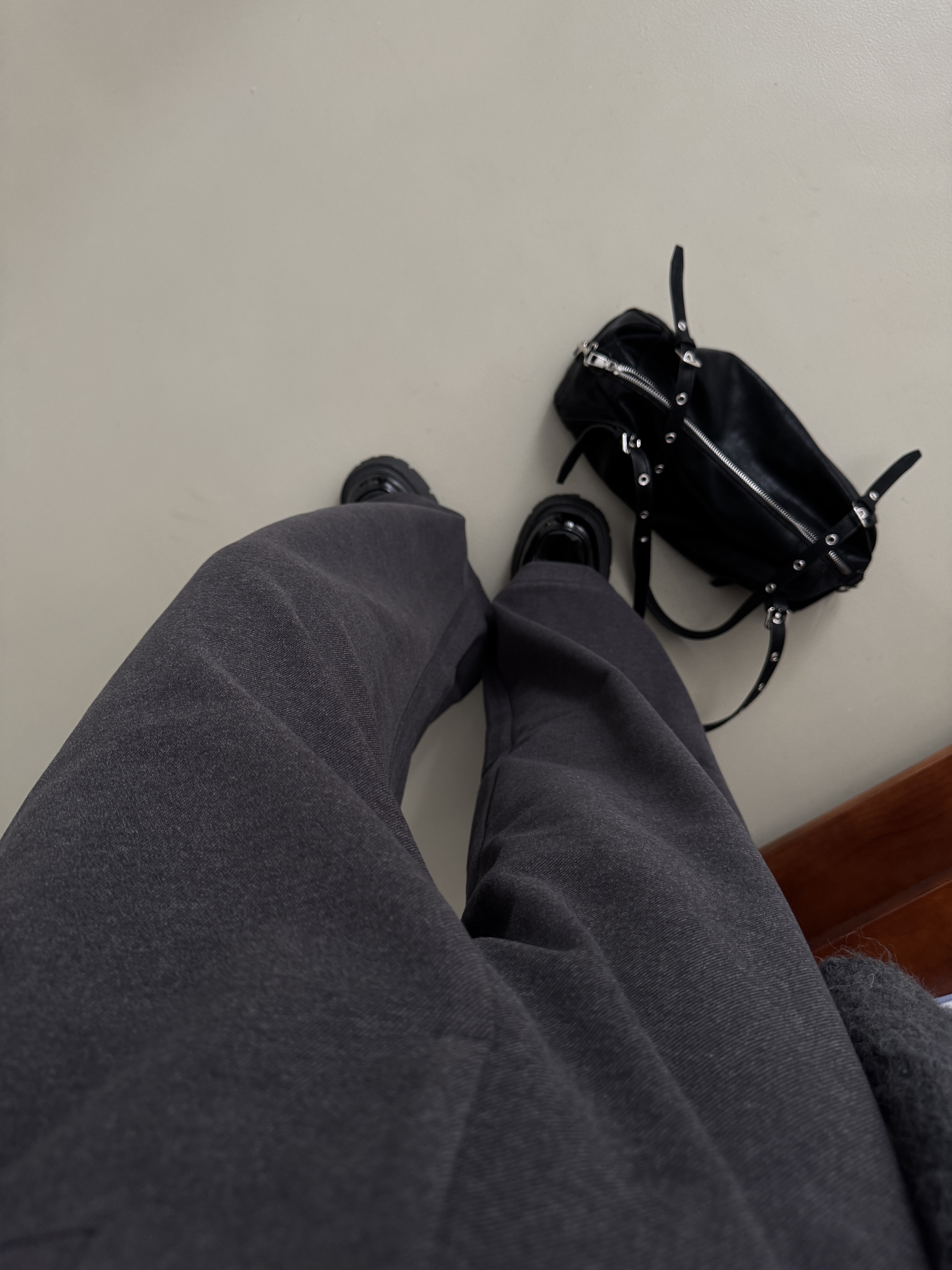 高質感🗝️修身毛呢直筒長褲