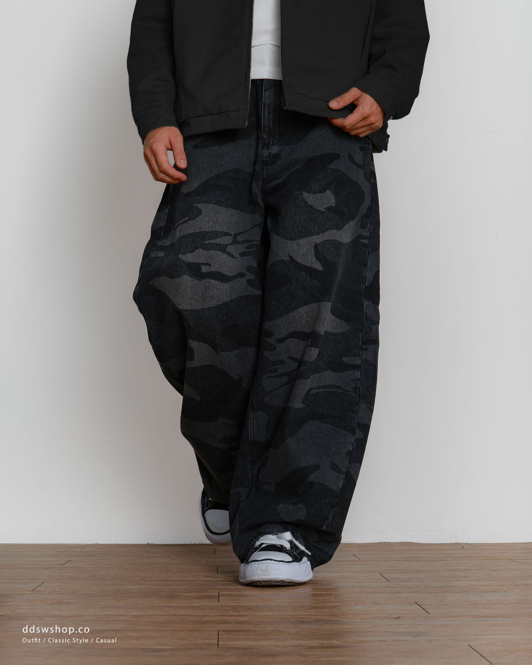 立體迷彩牛仔褲  Wide Denim LL-021