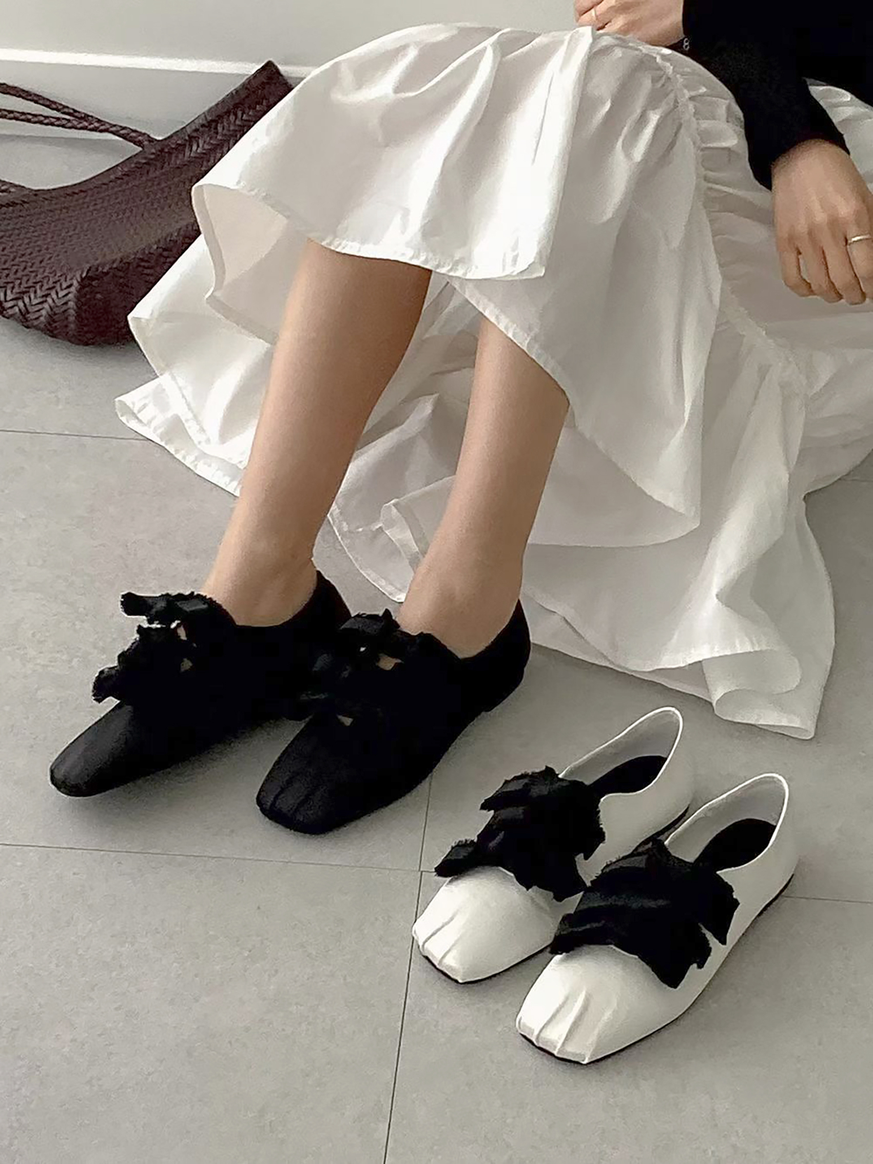 🩶 2026 SS 粗絲帶綁帶平底鞋 🩶