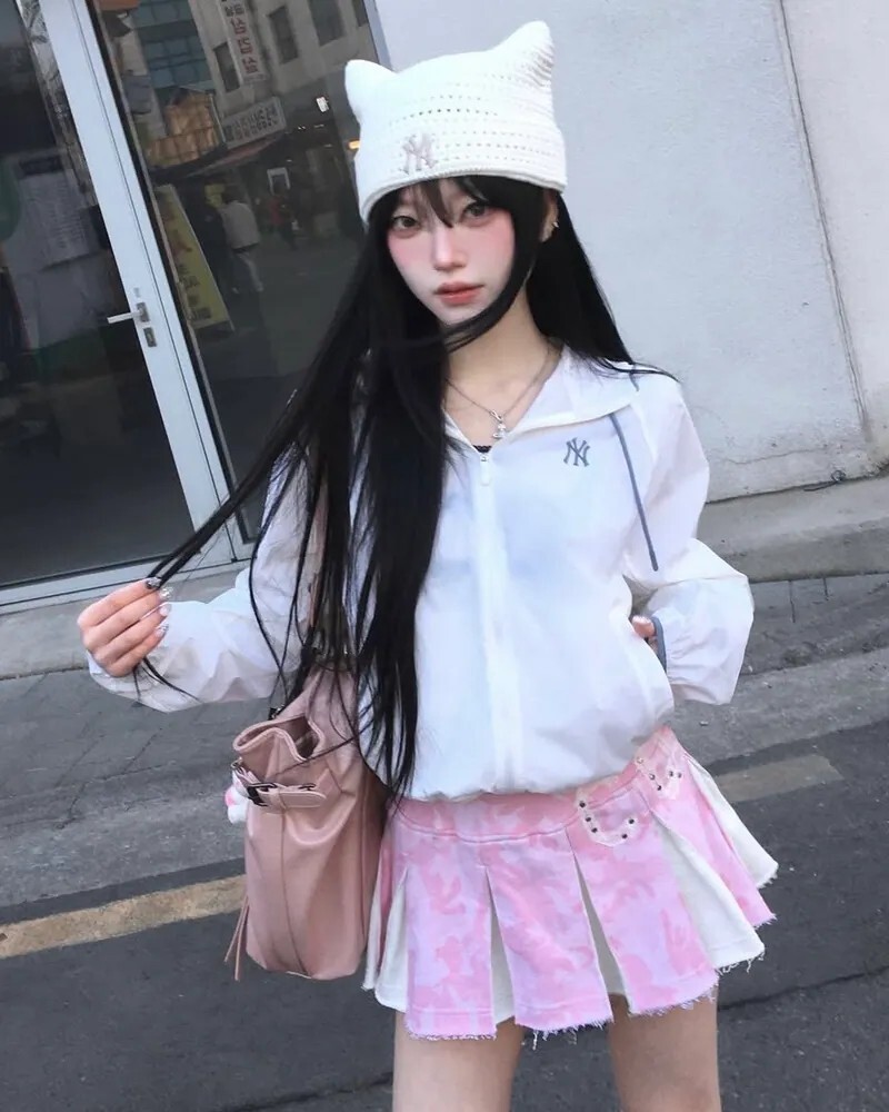 iSNEAKERS｜MLB 春夏新款編織 貓耳帽 三色 Karina 同款