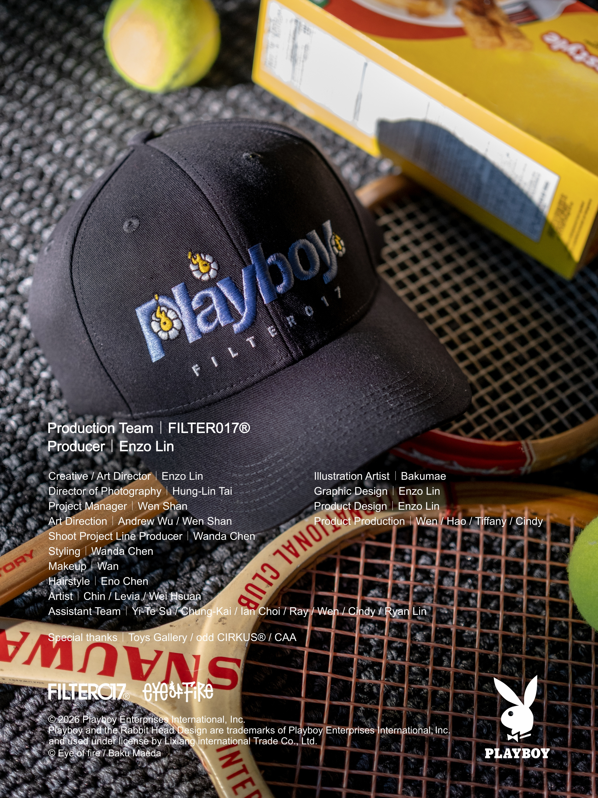 【現貨】 PLAYBOY X FILTER017® feat. Baku Maeda Logo Ball Cap / 刺繡棒球帽