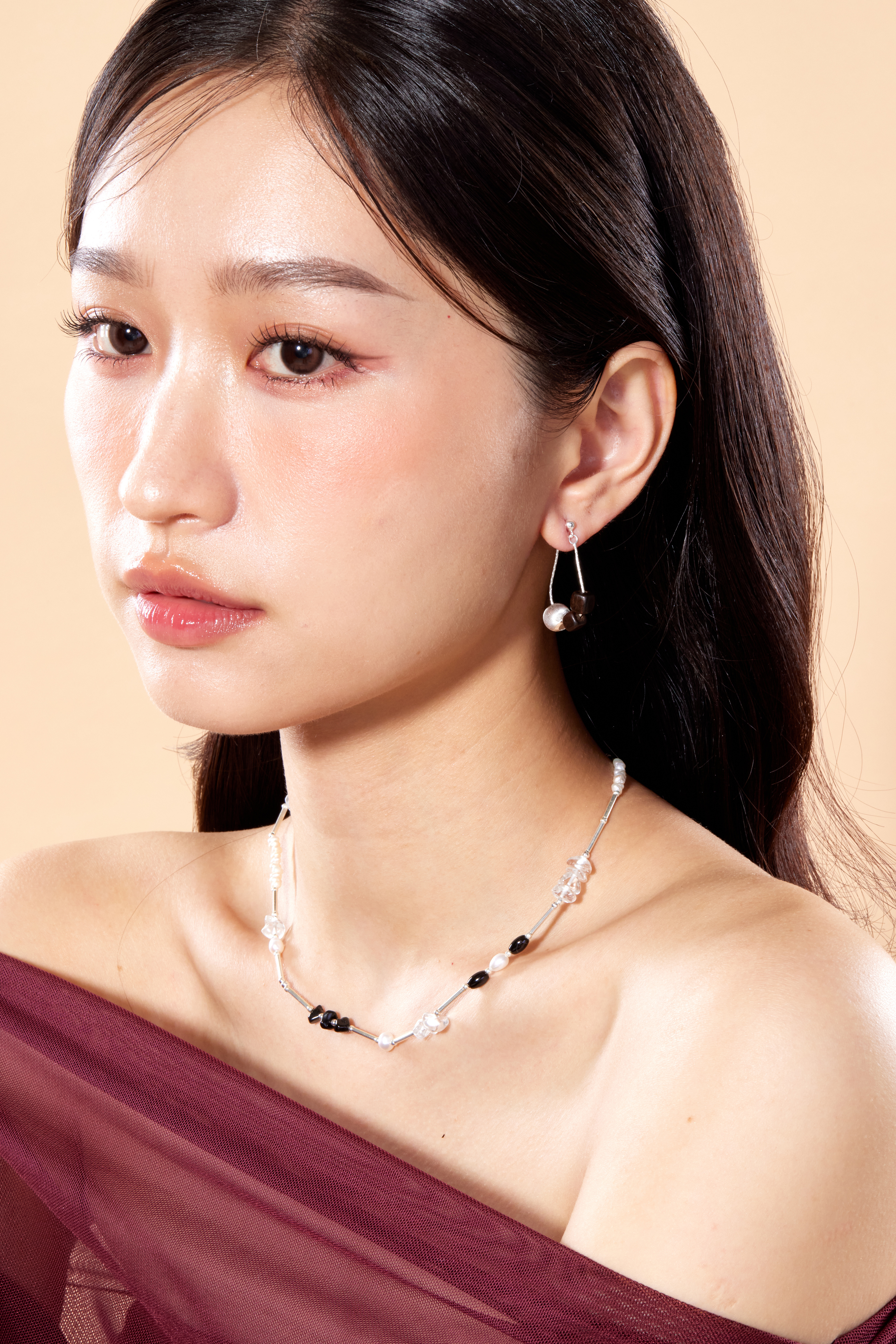 E2681 | 純銀貓眼沉香木耳環