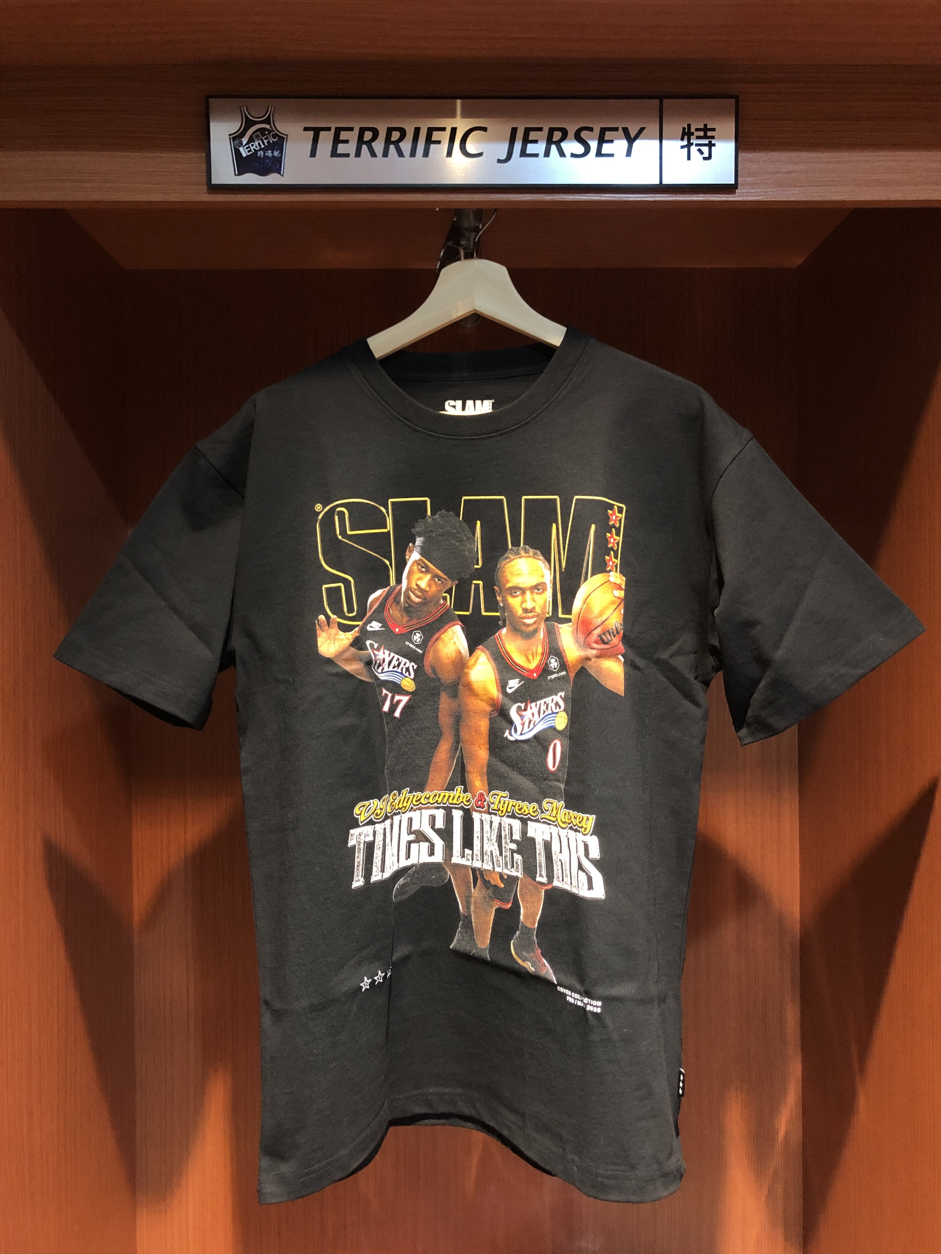 NBA短袖 VJ Edgecombe & Tyrese Maxey 費城七六人 黑 SLAM 260 雜誌封面 Slam Tee 棉質 全新