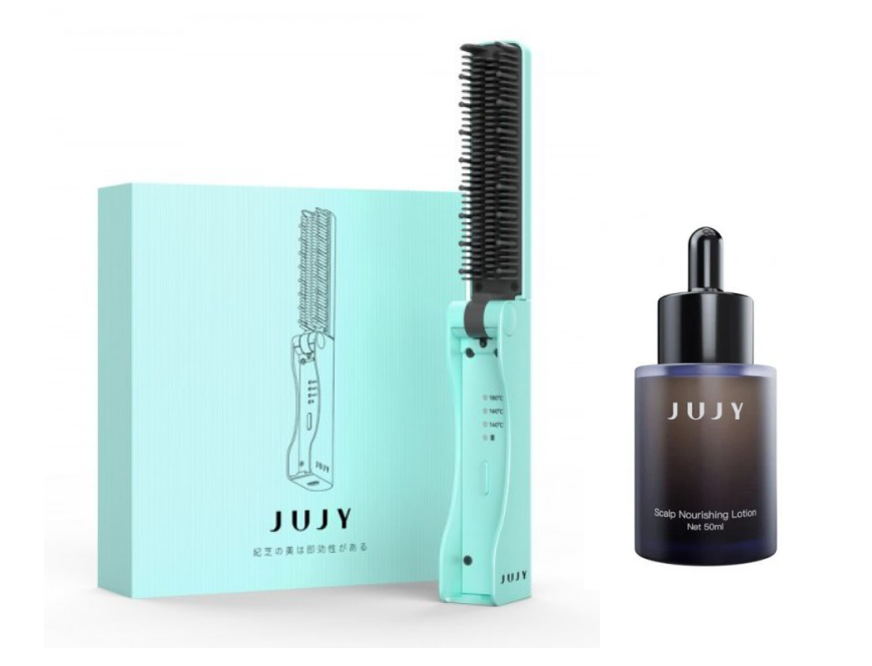 SS260225-F53-JUJY FOLDABLE MINI STYLING COMB-迷你摺疊速熱留海造型梳-送 滋養固髮頭皮營養液
