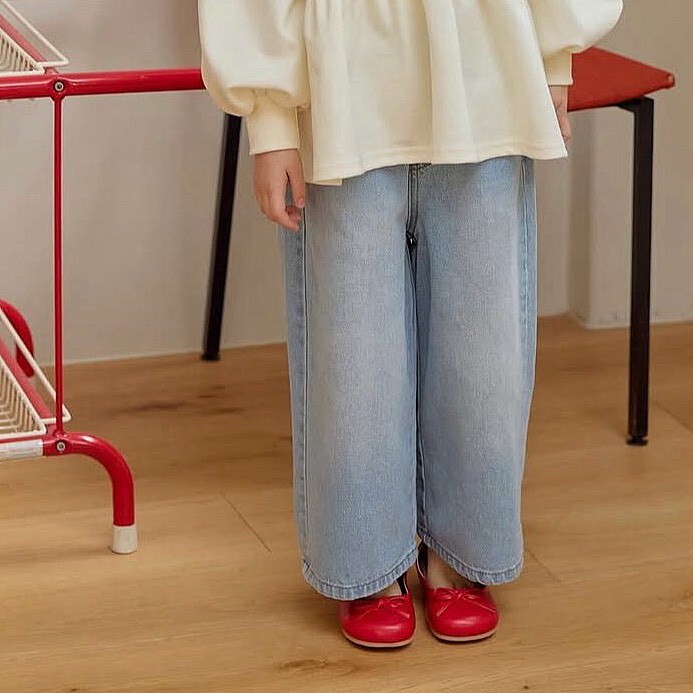 90-150 DB 基本牛仔寬長褲 2色