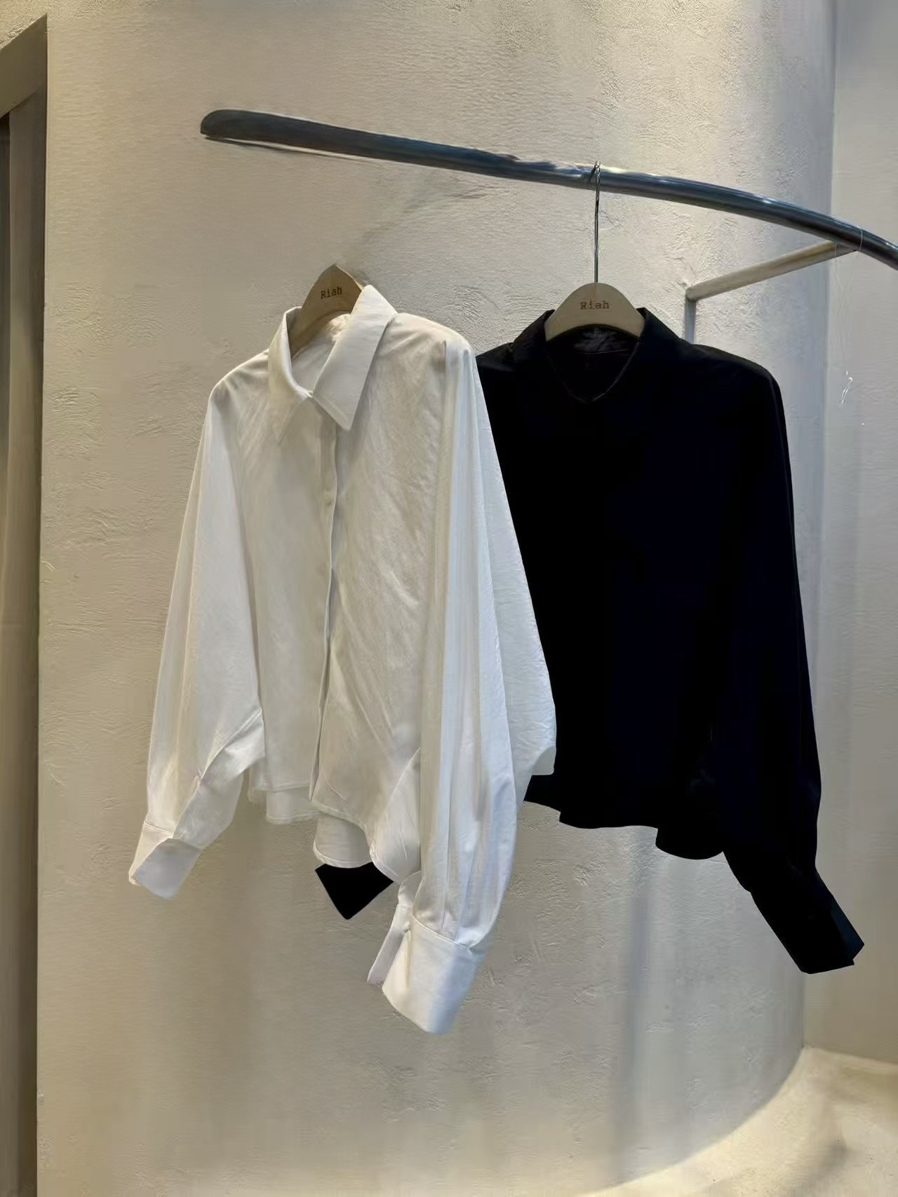 正韓漂亮澎袖翻領襯衫