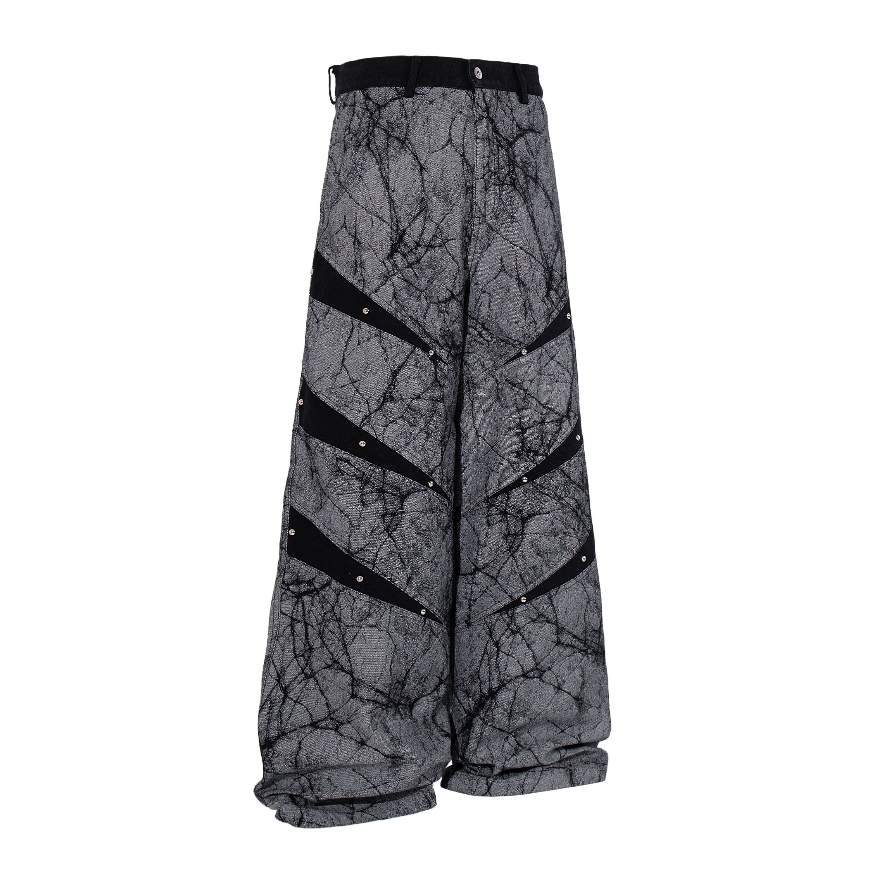 《S.V》解構裂紋鉚釘落地褲