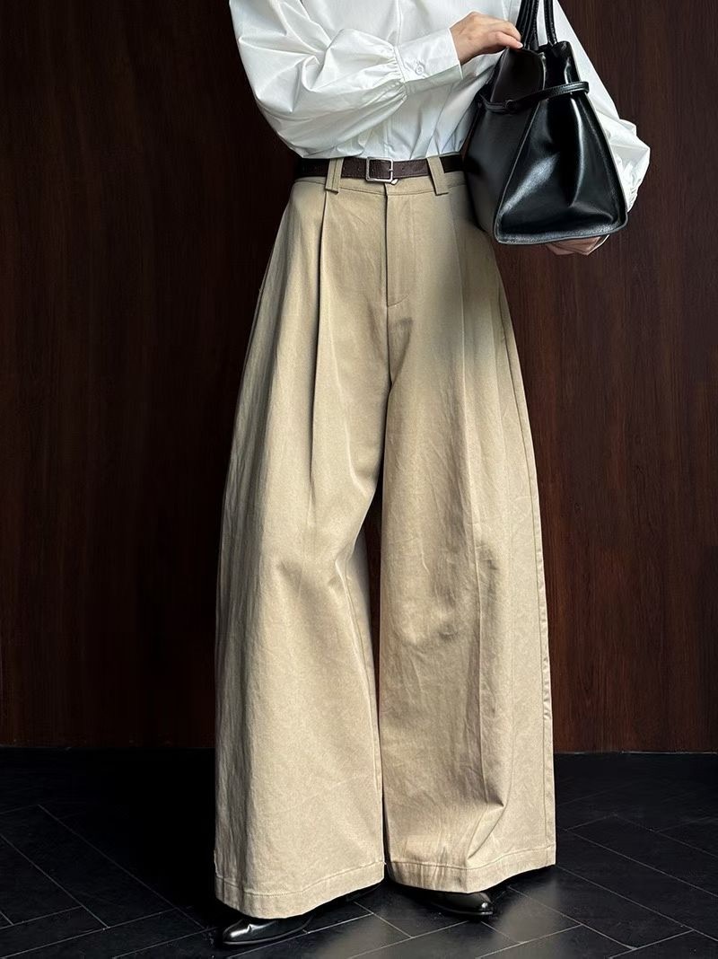 Cotton wide pants