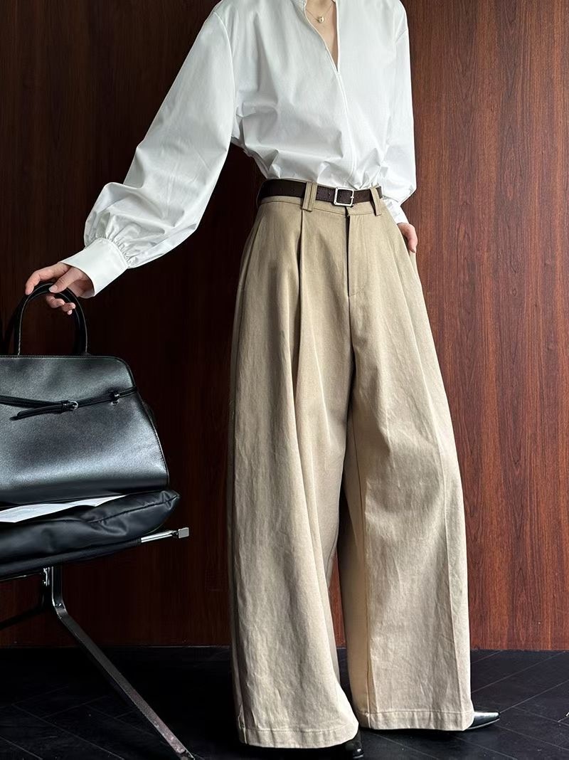 Cotton wide pants