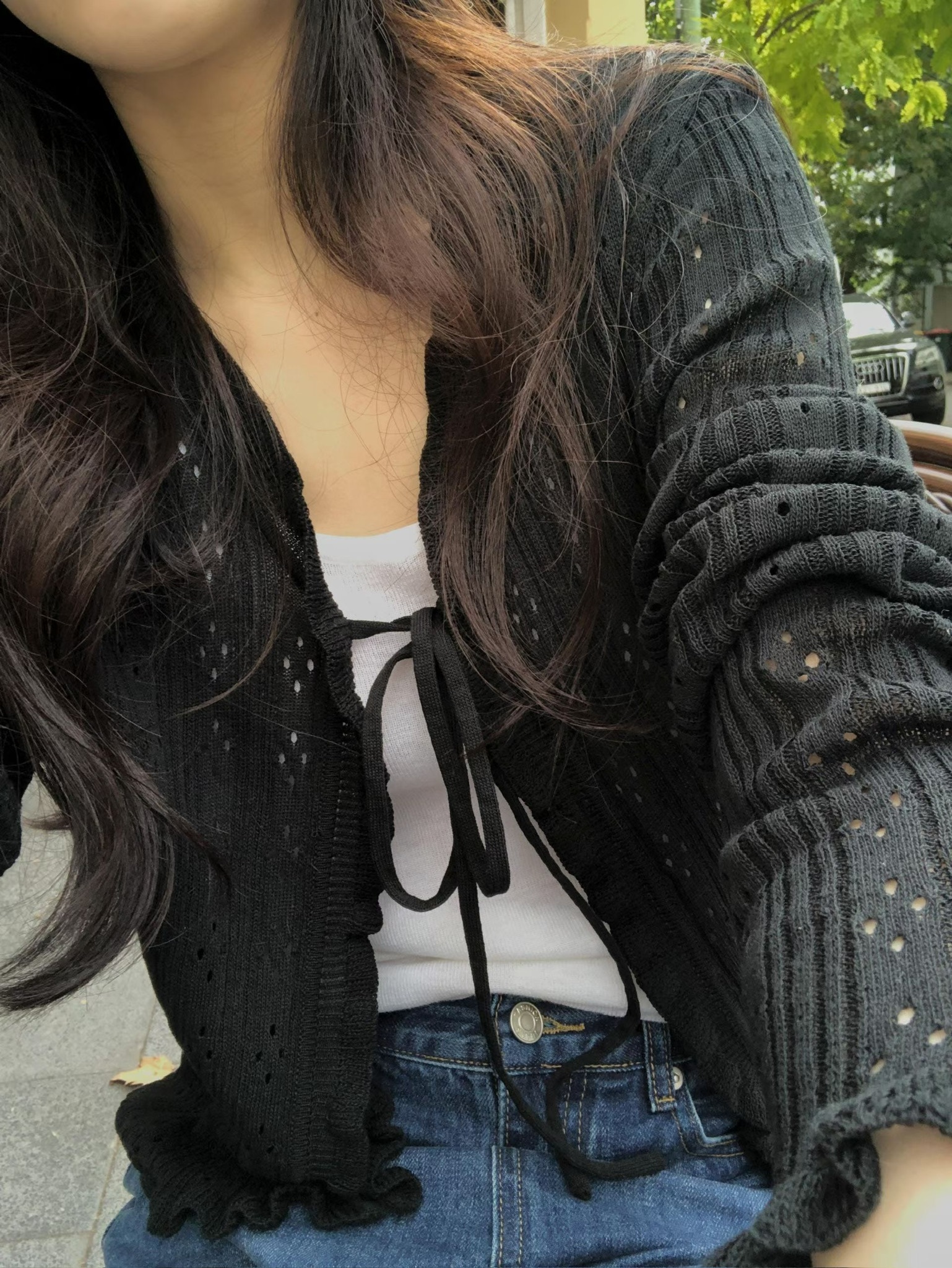 Bloom frill cardigan