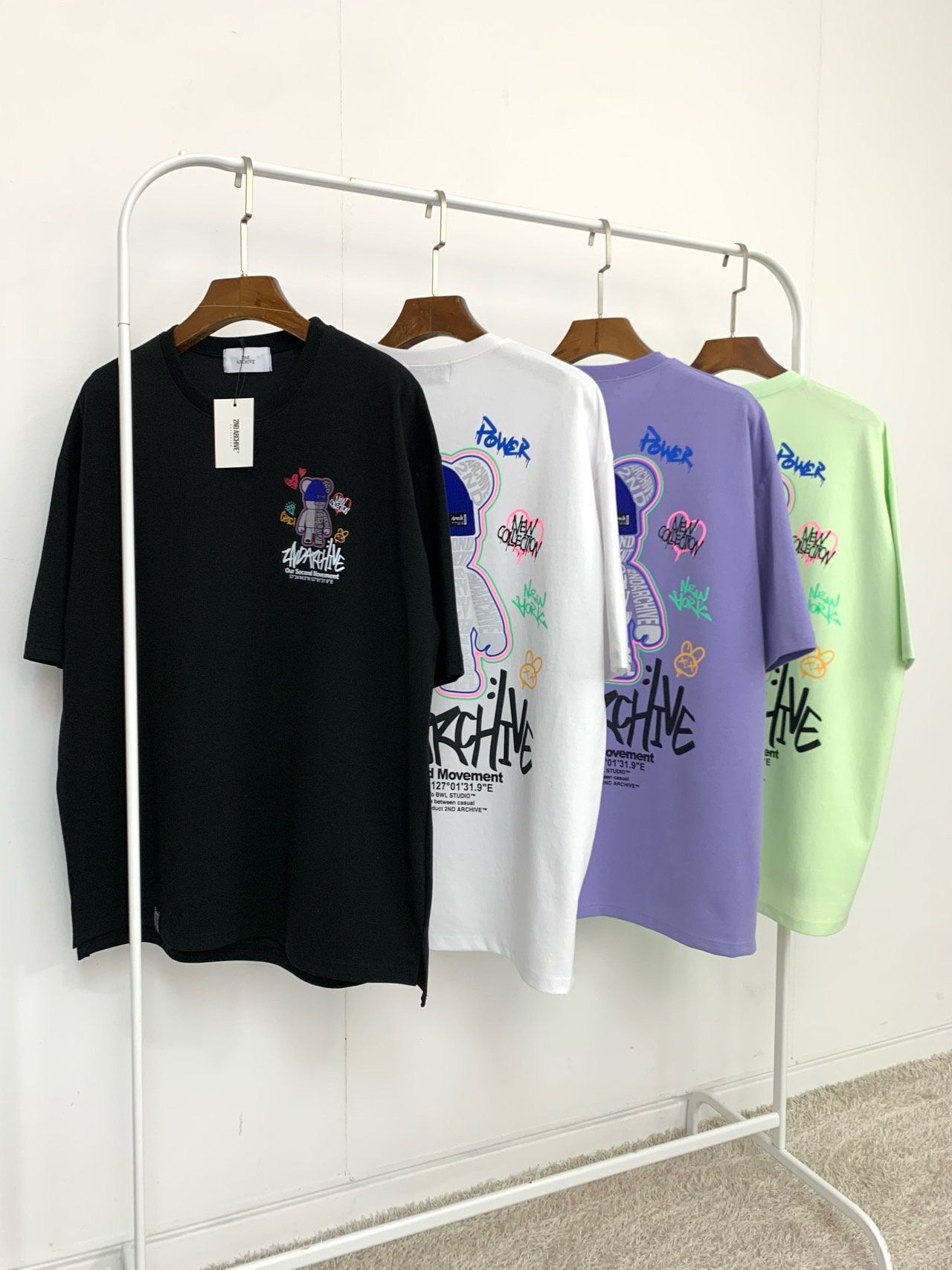 3M反光熊仔圖案英文字短袖Tee 2nd-336T