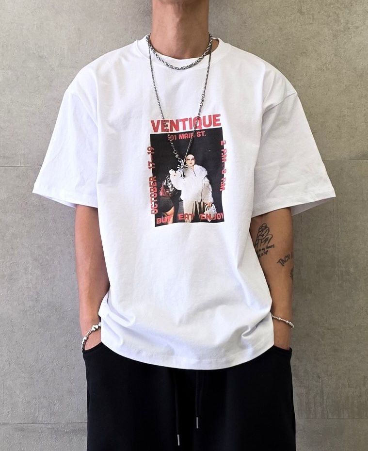 圖案英文字短袖Tee VENTIQUE-087T