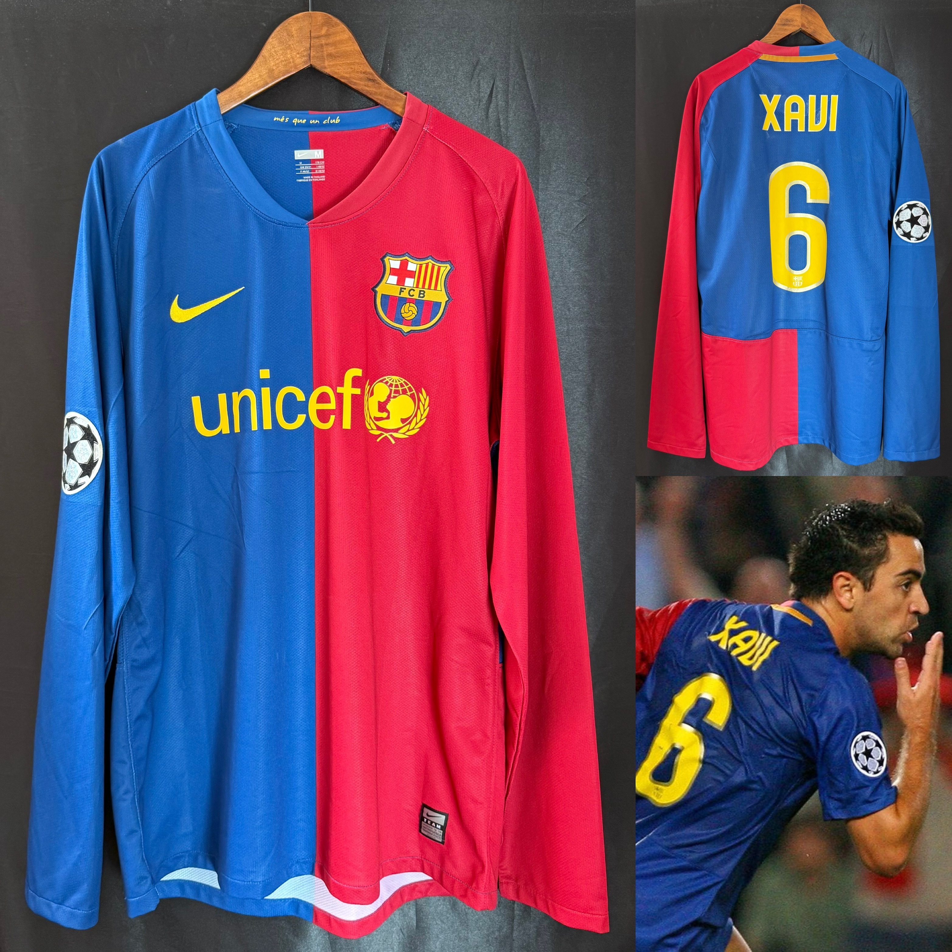 (Match Issue) FC Barcelona 2008-2009 UEFA Champions League Nike L/S Home Match Issue Shirt #6 XAVI