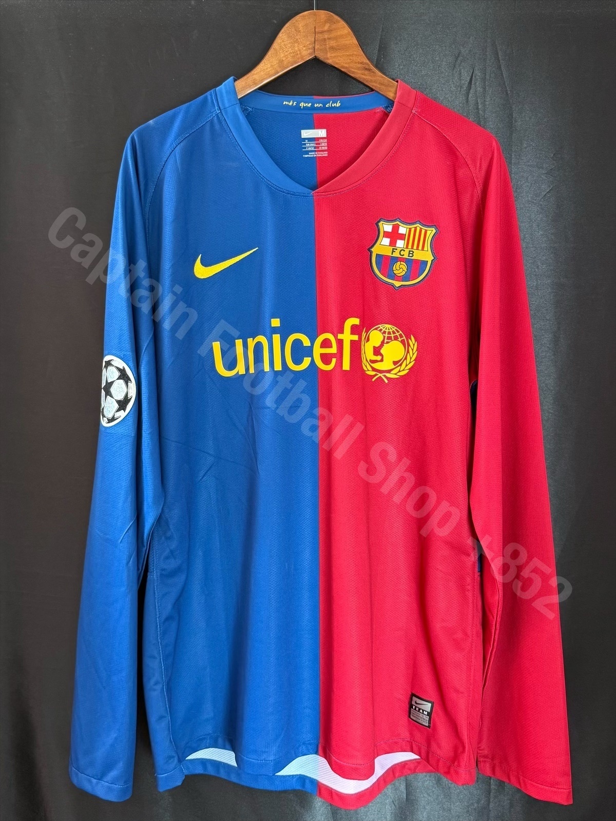 (Match Issue) FC Barcelona 2008-2009 UEFA Champions League Nike L/S Home Match Issue Shirt #6 XAVI