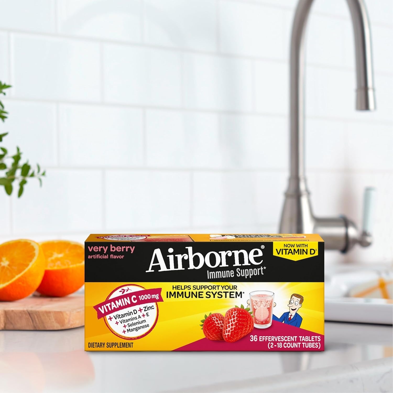 【預購】Airborne Immune Support H022550 發泡錠（Very Berry）