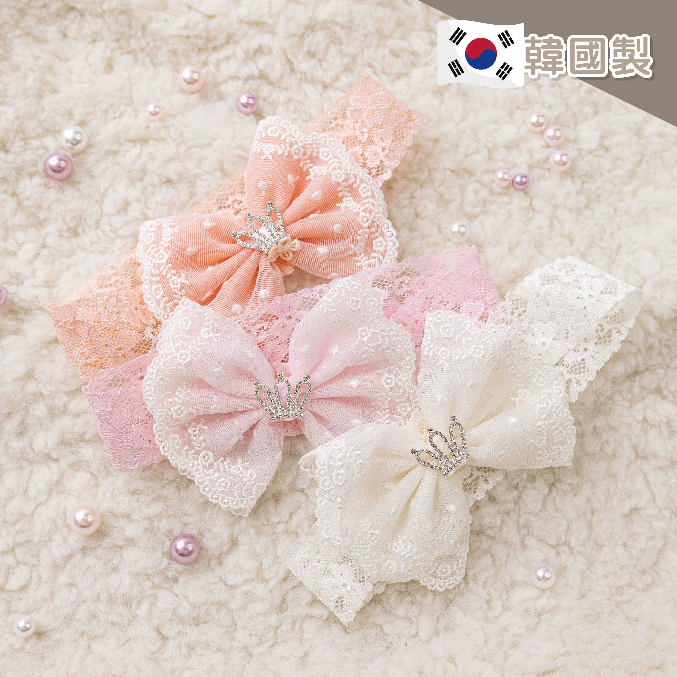 【JA0438】閃鑽小皇冠蝴蝶結髮帶＊三色