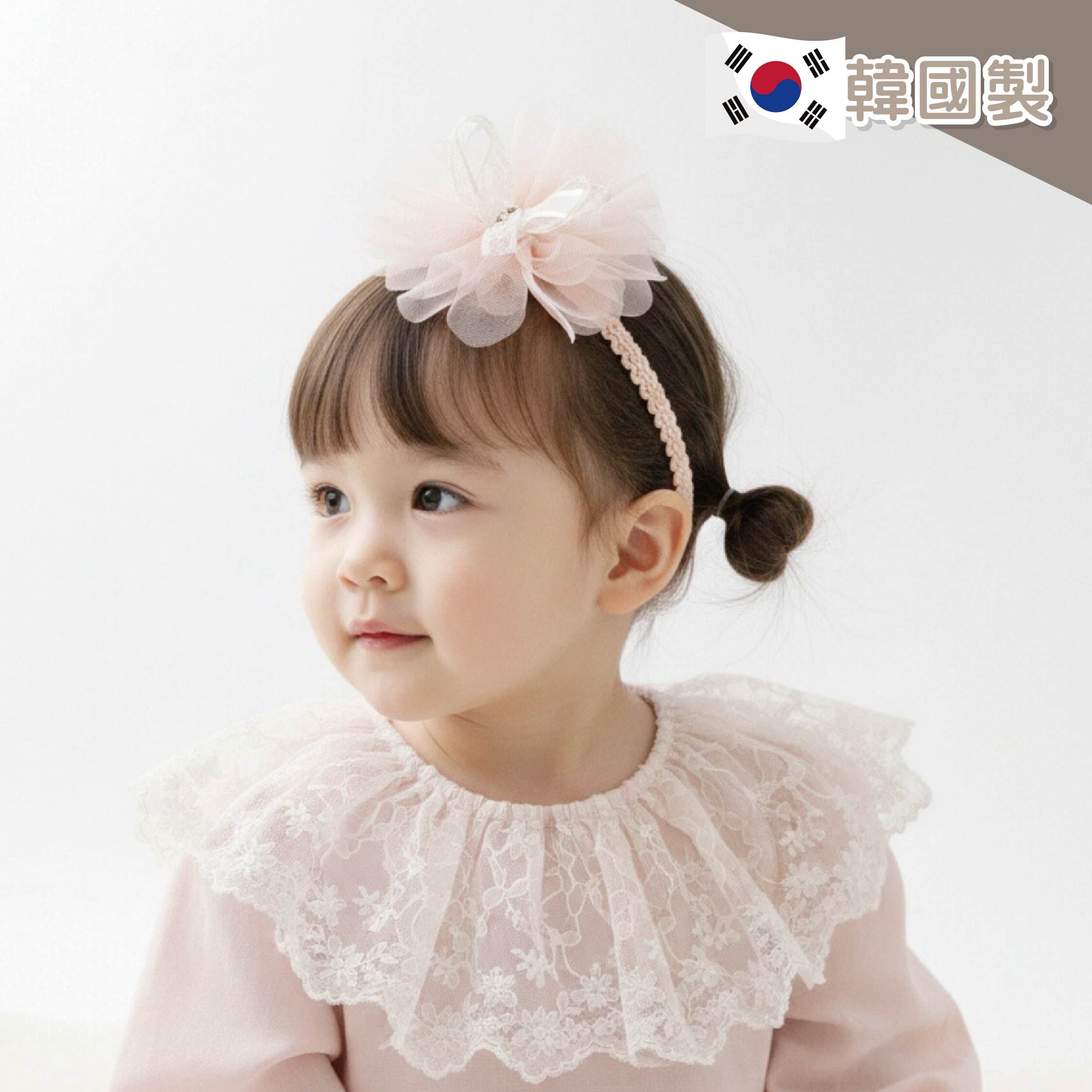 【JA0435】立體紗織花朵蕾絲髮帶