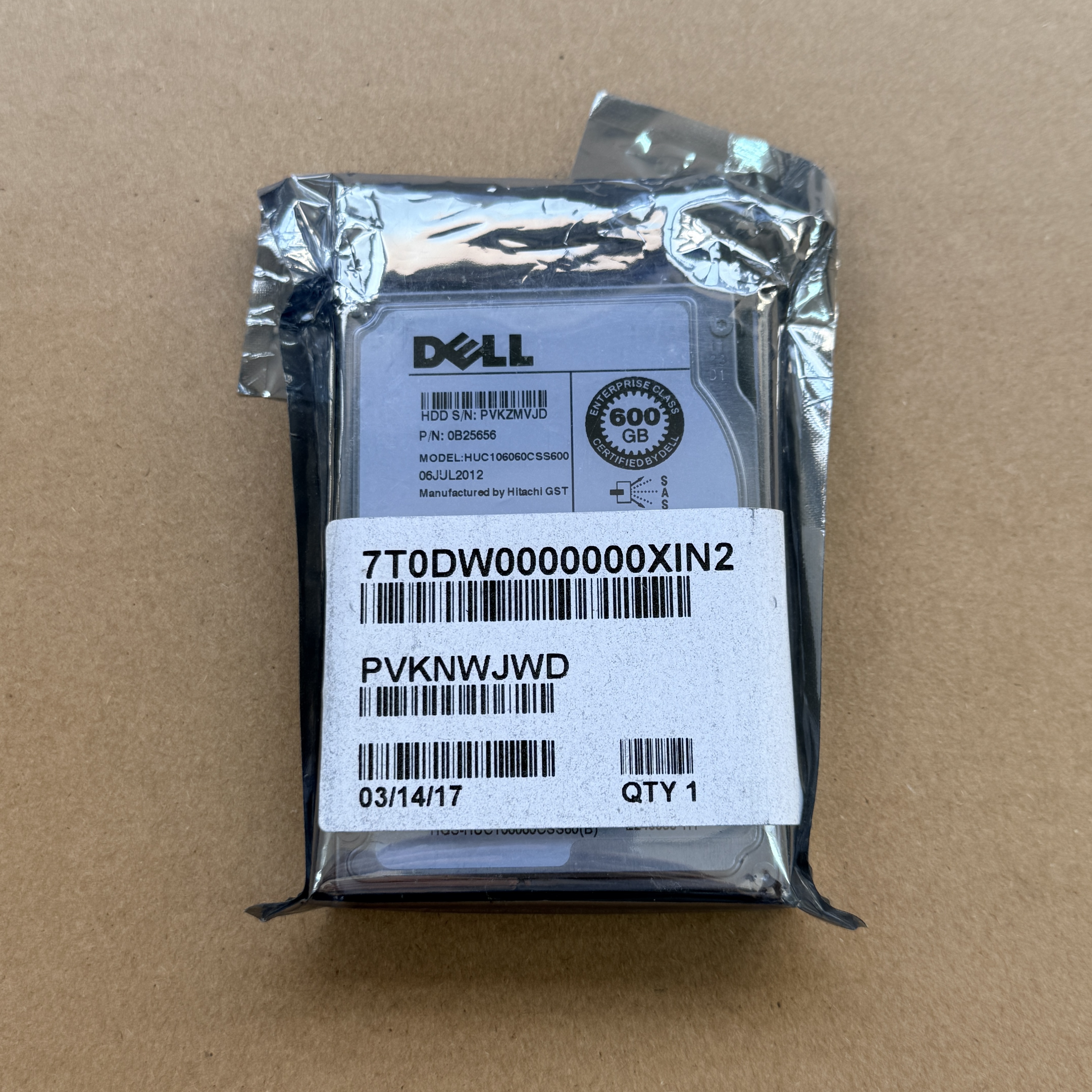 7T0DW DELL 2.5" 600G 10K SAS HDD (翻新)