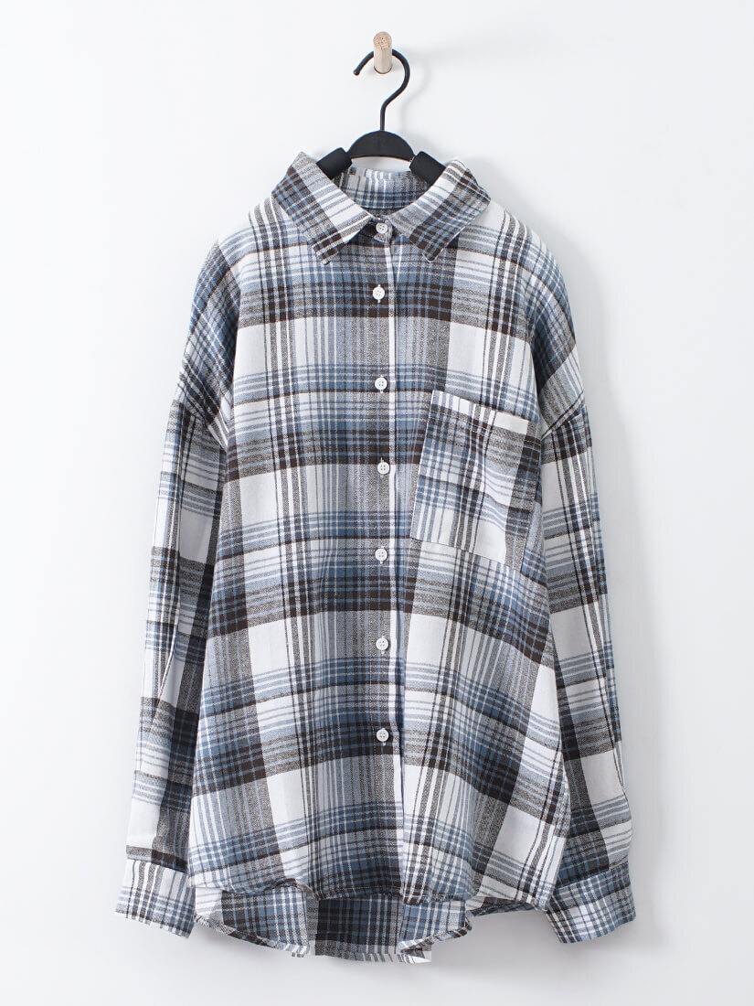 洗舊磨毛感百搭格紋襯衫(3色)