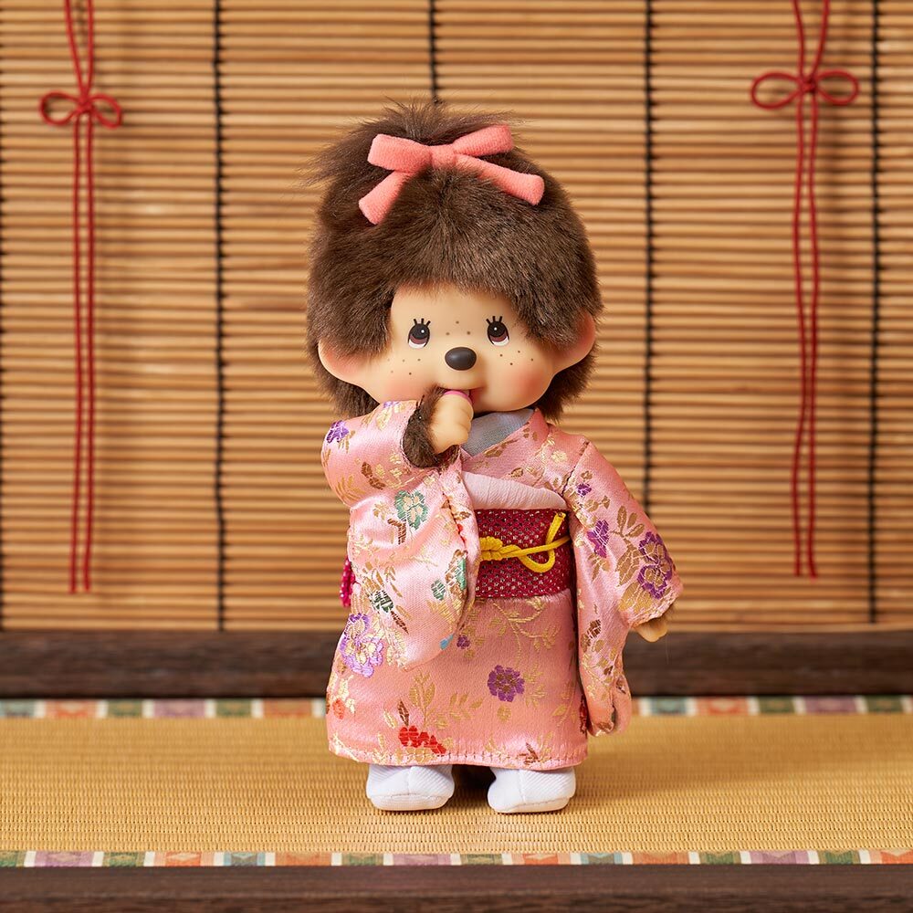 預購┃Monchhichi 夢奇奇 蒙奇奇 傳統 和服 女生 粉紅色 娃娃