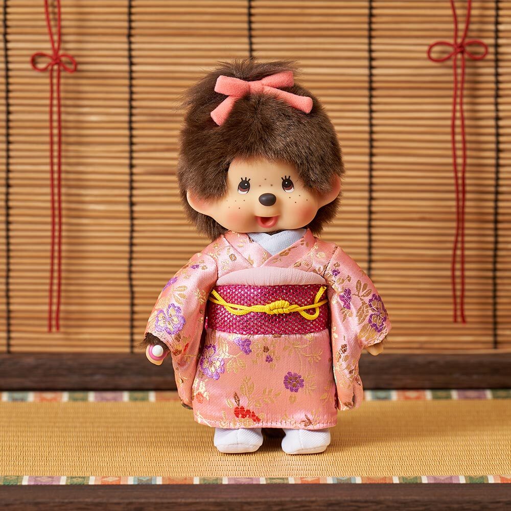 預購┃Monchhichi 夢奇奇 蒙奇奇 傳統 和服 女生 粉紅色 娃娃