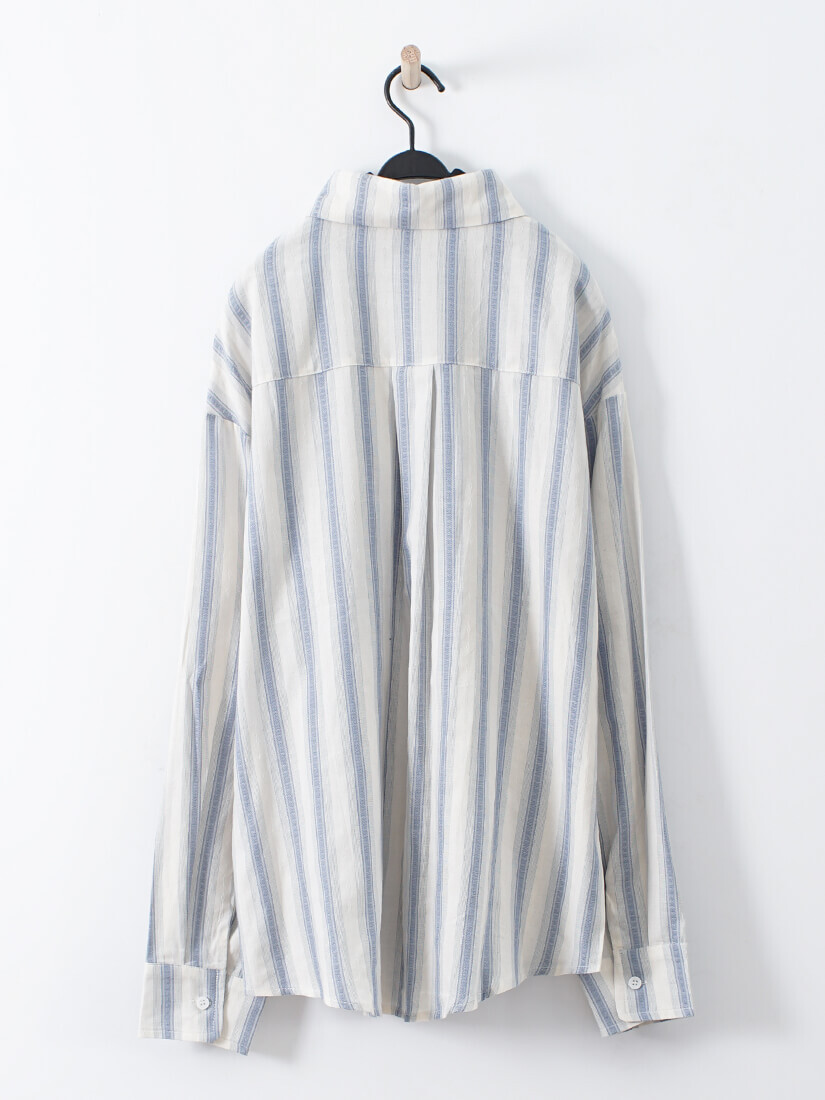 復古風提織條紋襯衫(3色)