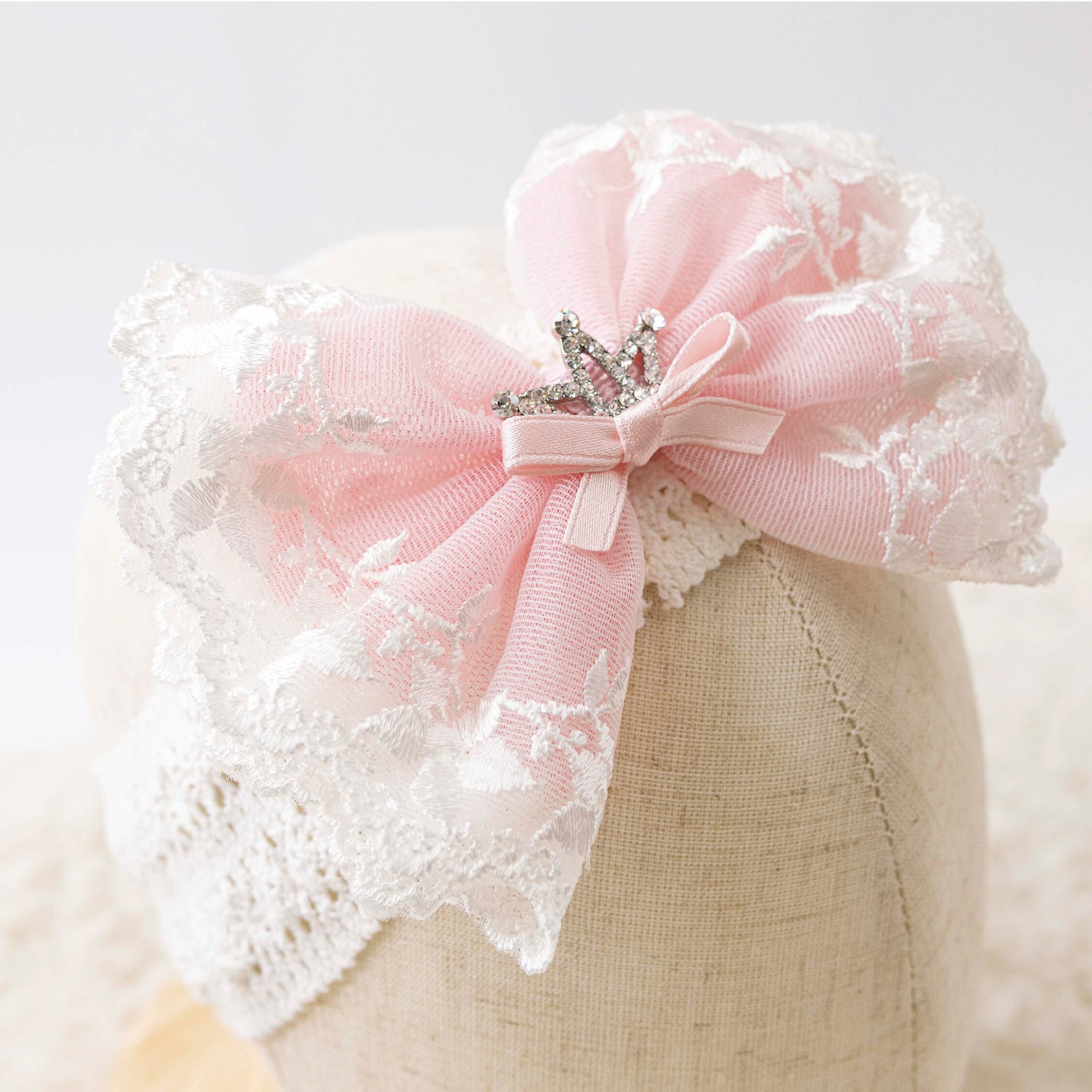 【JA0433】典雅復古皇冠蕾絲寬彈力髮帶＊二色