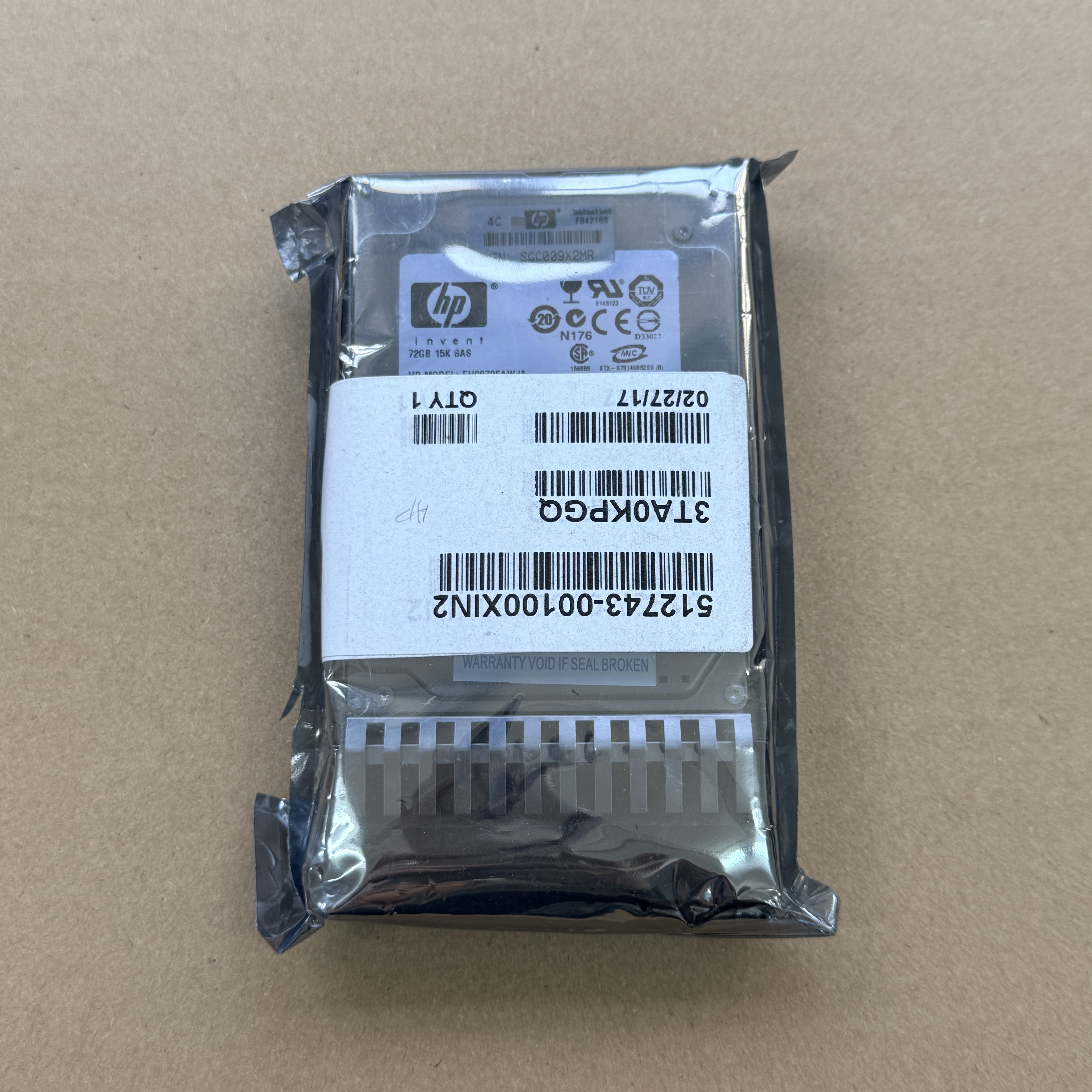 512743-001 CPQ 72GB 6G SAS 15K 2.5" SFF HS HDD = 512545-B21 (翻新)
