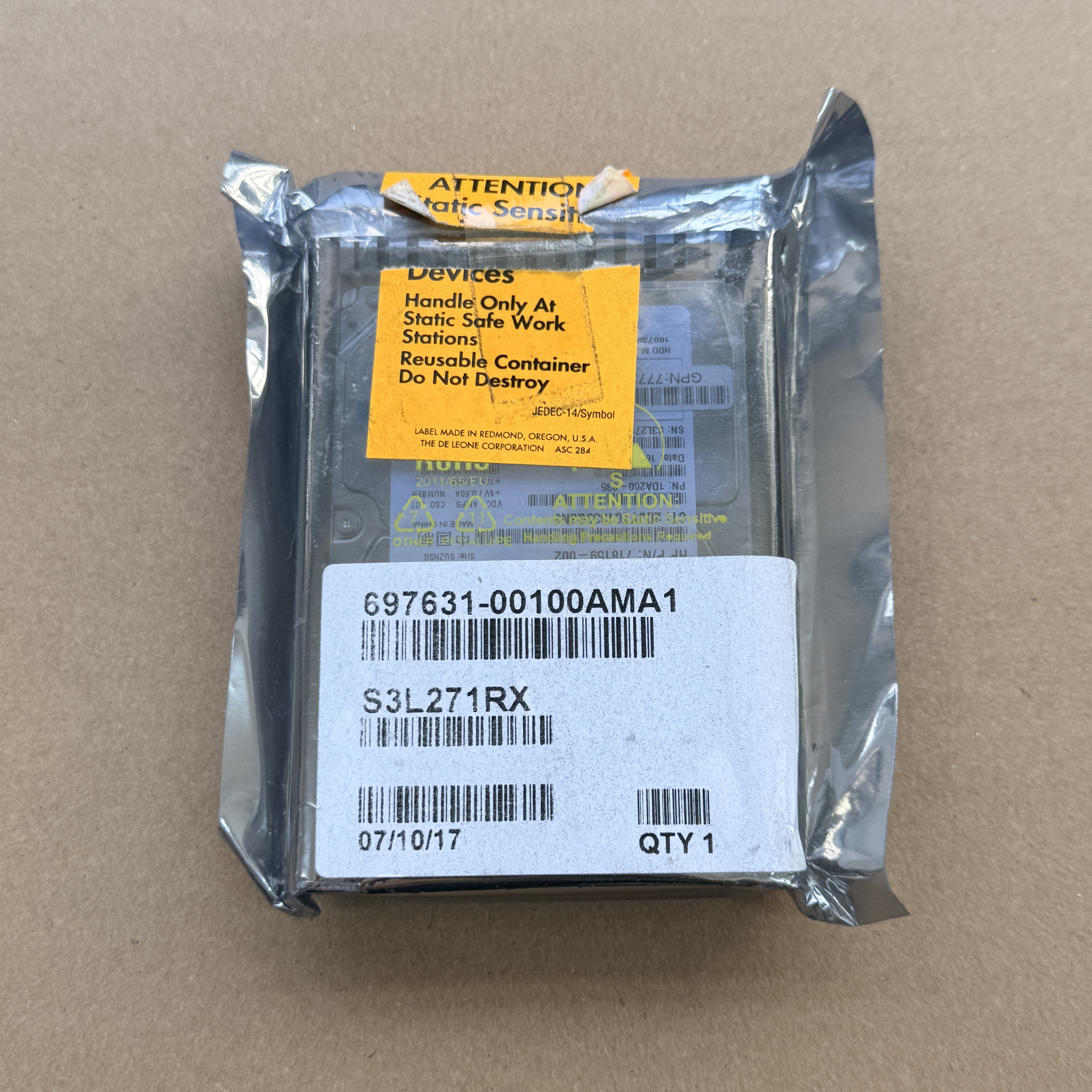 697631-001 HP 1.2TB 10K 6G SFF SAS SC HDD