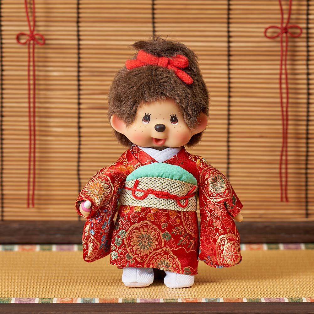 預購┃Monchhichi 夢奇奇 蒙奇奇 傳統 和服 女生 紅色 娃娃