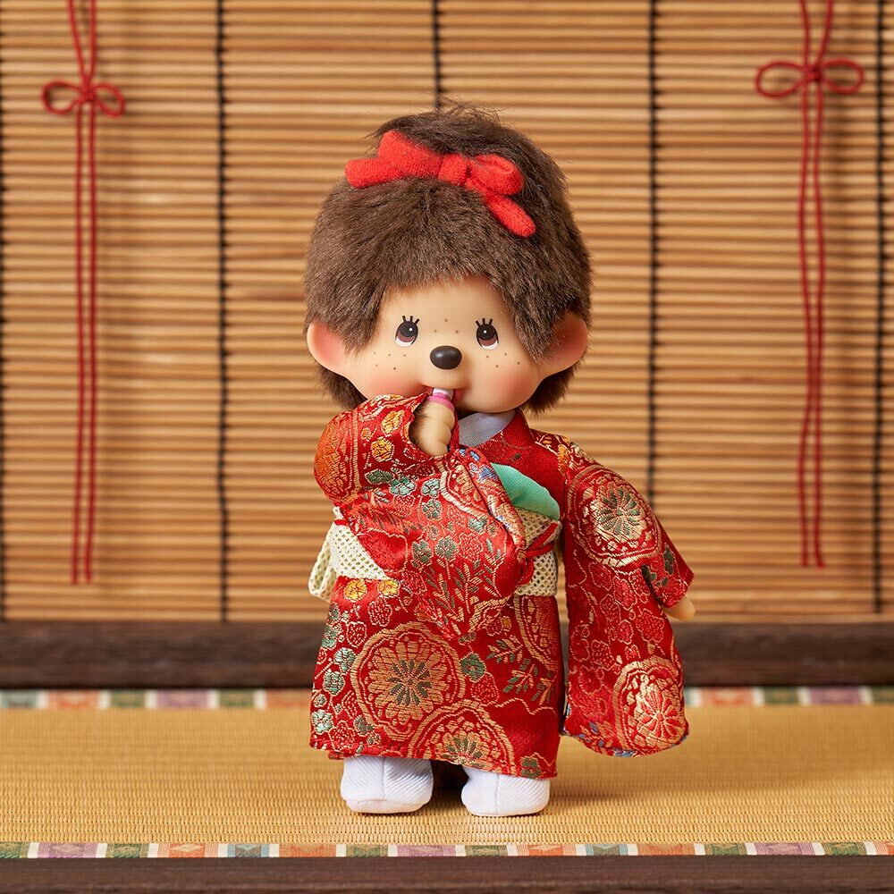 預購┃Monchhichi 夢奇奇 蒙奇奇 傳統 和服 女生 紅色 娃娃