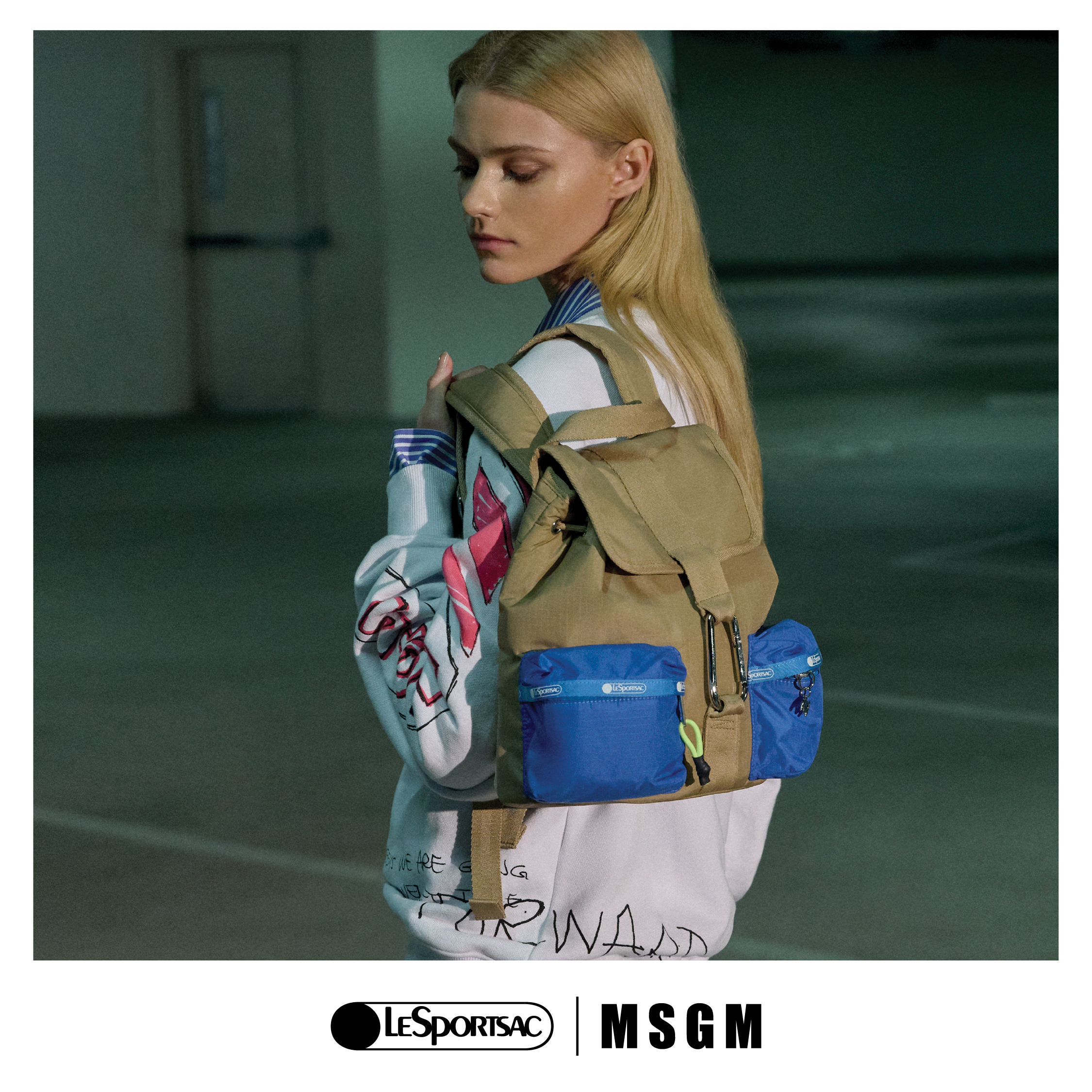 MSGM 小型掀蓋後背包 (VOYAGER KHAKI/BLUE)