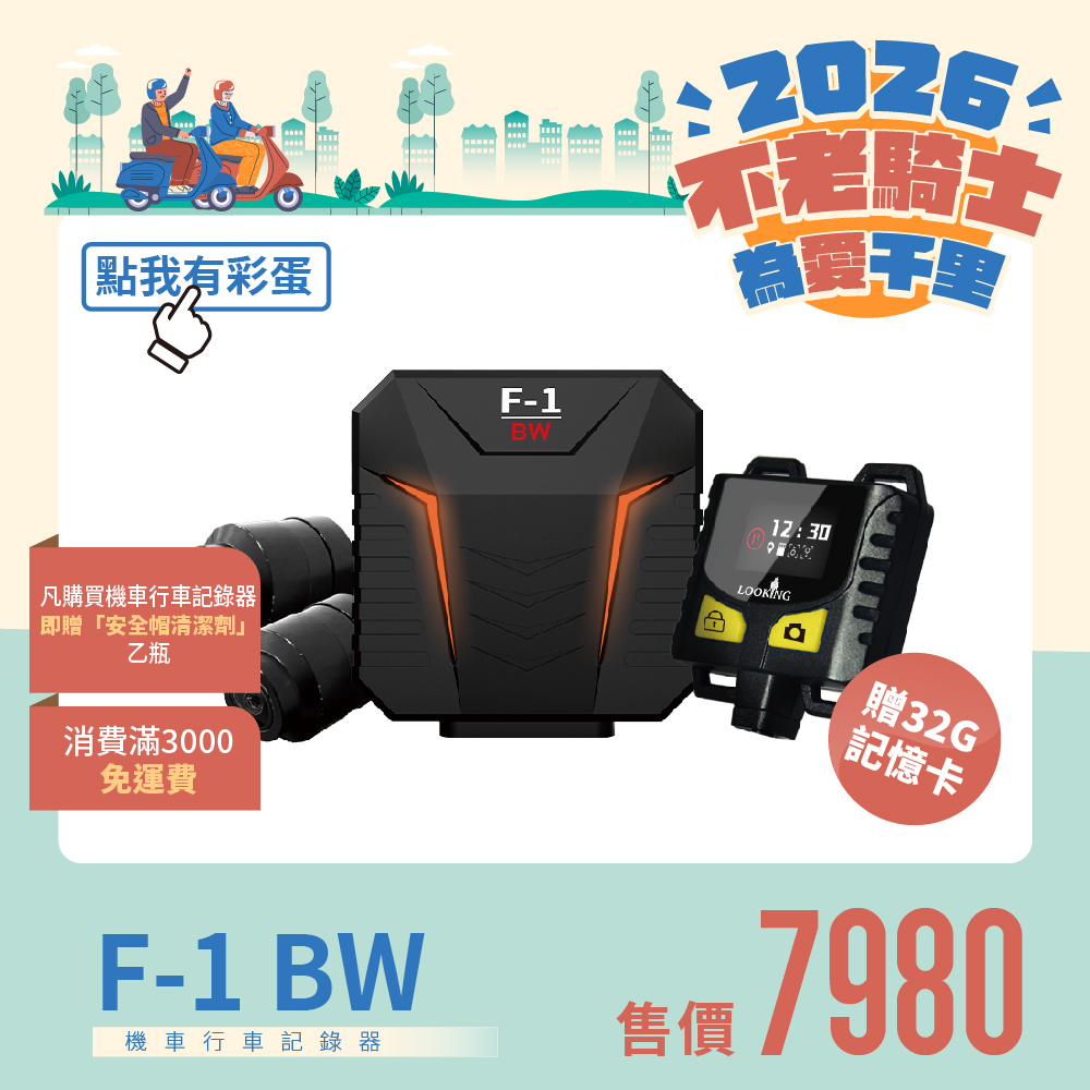 【不老騎士為愛千里】F-1 BW 黑狼二代、AI智能偵測異常技術、主動式降噪收音