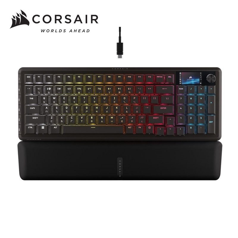 Corsair 海盜船 VANGUARD 先鋒者 Pro LCD 先鋒者 黑色磁軸電競鍵盤 中文/英文