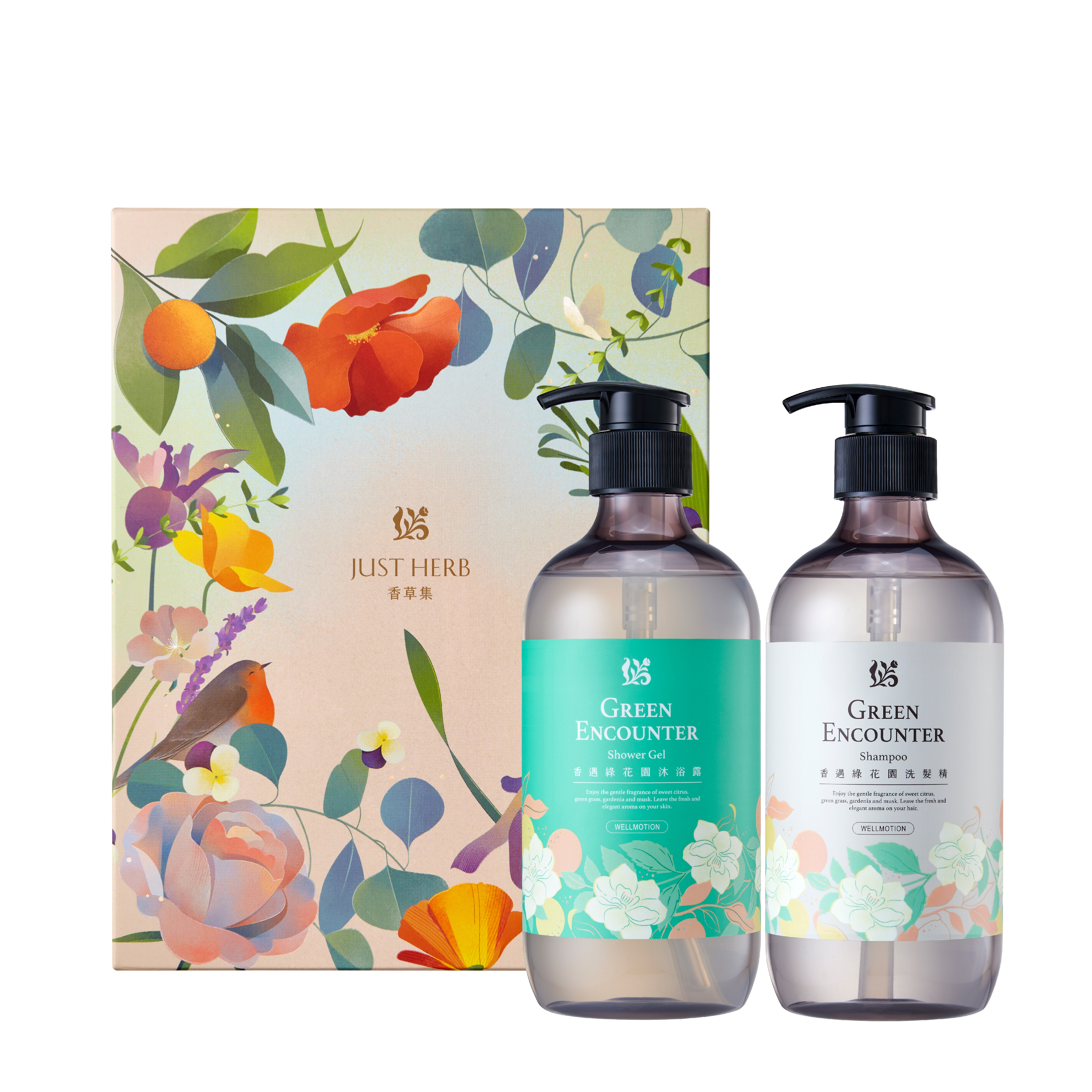 香遇綠花園洗沐組500ML (附禮盒提袋)