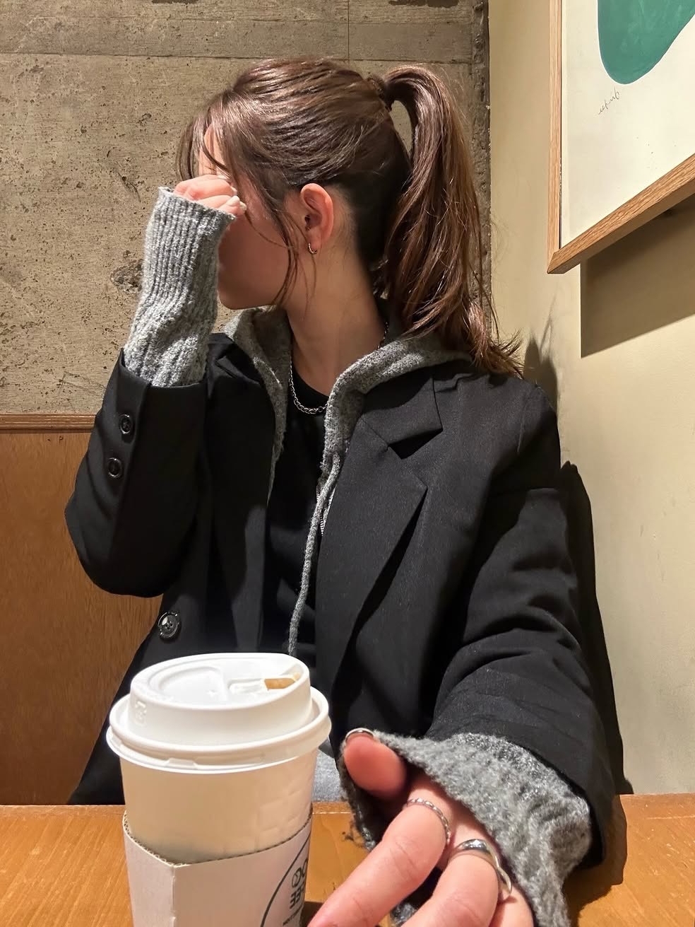 SS twin chain mixed necklace